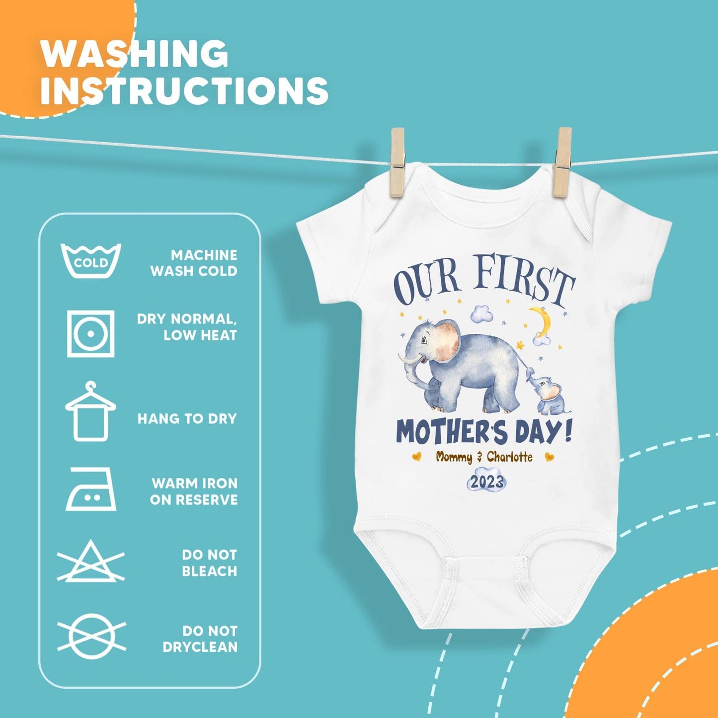 Our First Mother's Day Cute Elephant Matching Outfit