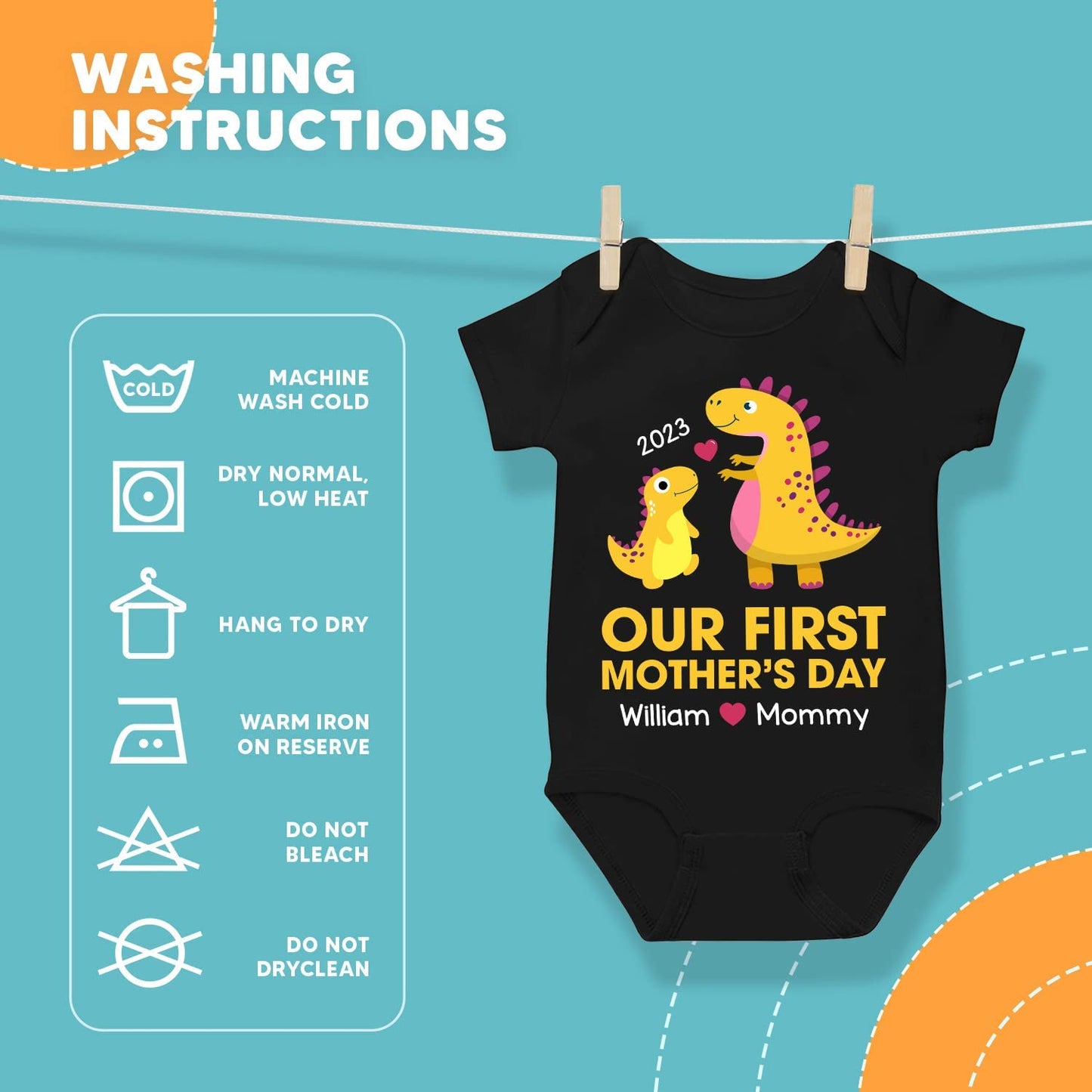 Our 1st Mother's Day Dinosaur Custom Art Matching Outfit