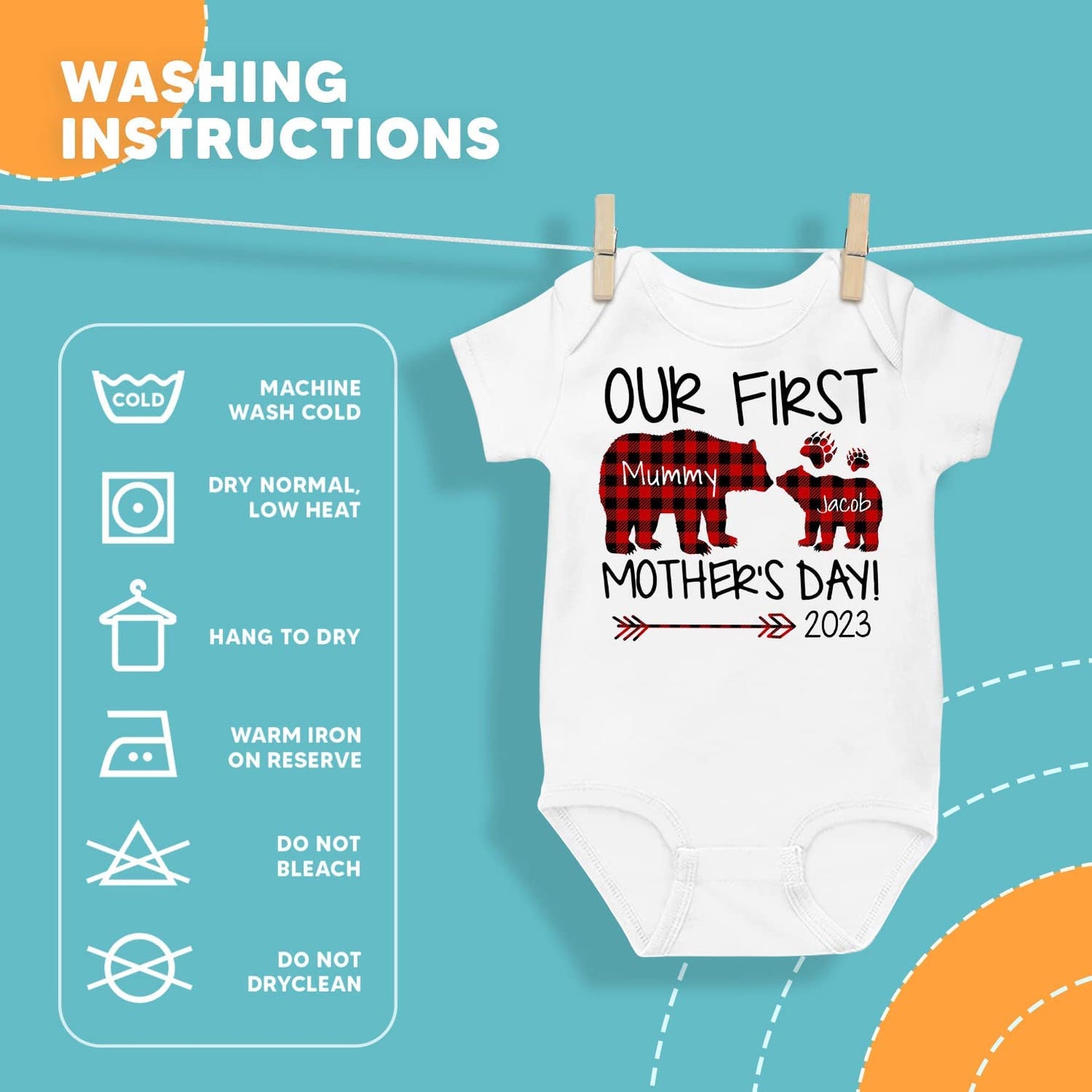 Our First Mother's Day Bear Red Matching Outfit