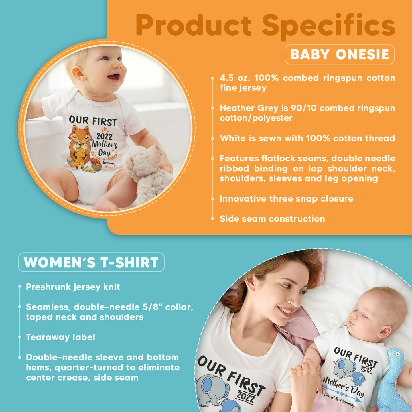 Our First Mother's Day Brown Bear Matching Outfit