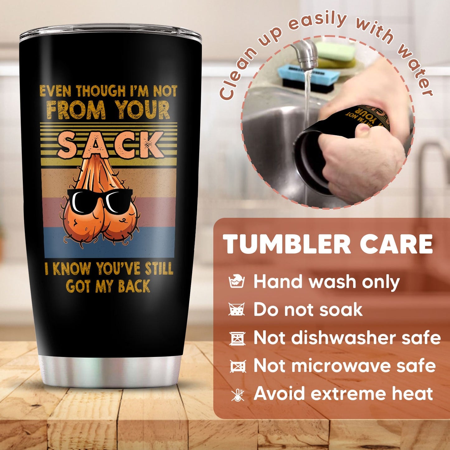 Life Gave Me The Gift Of You Bonus Dad Funny Tumbler & Keychain Set