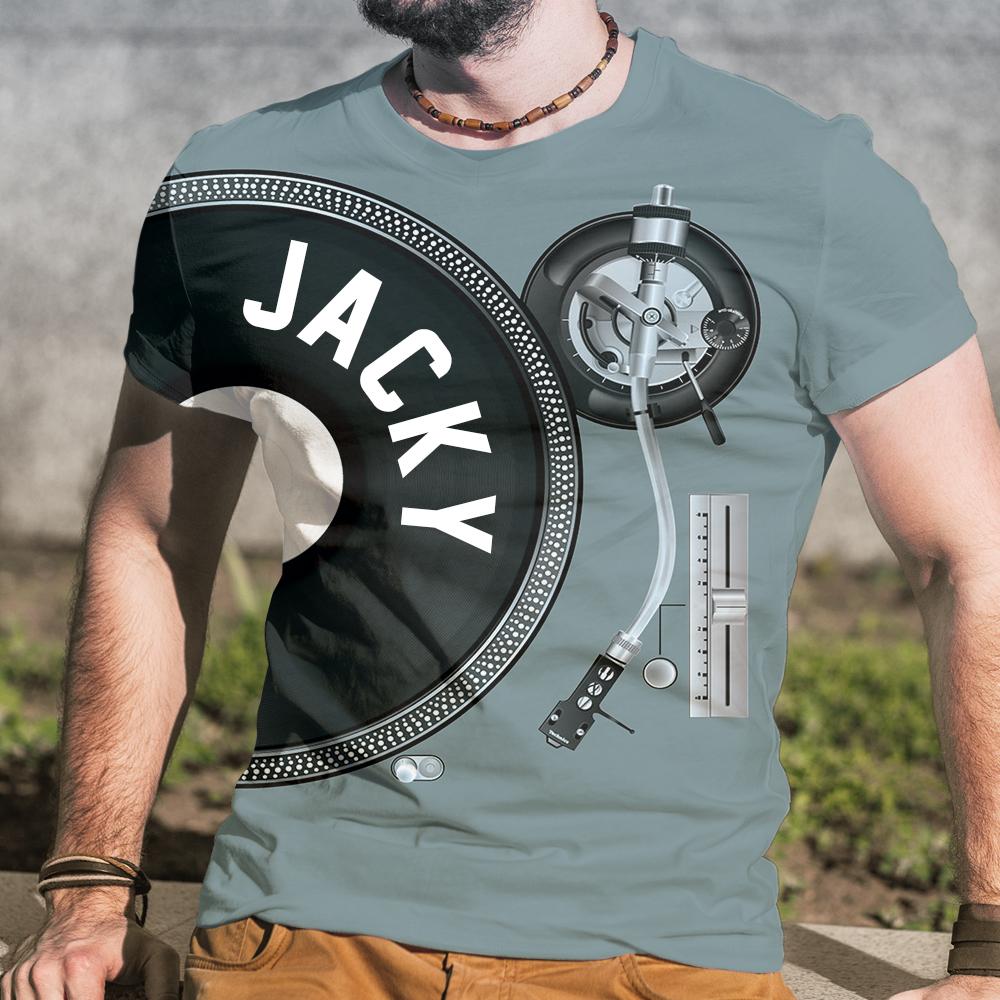 DJ Turntable 3D Unisex Custom Name Tshirt