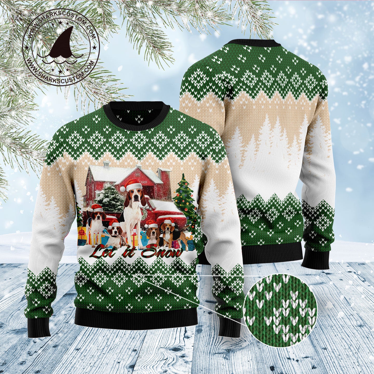 American Foxhound Let It Snow D1211 Ugly Christmas Sweater