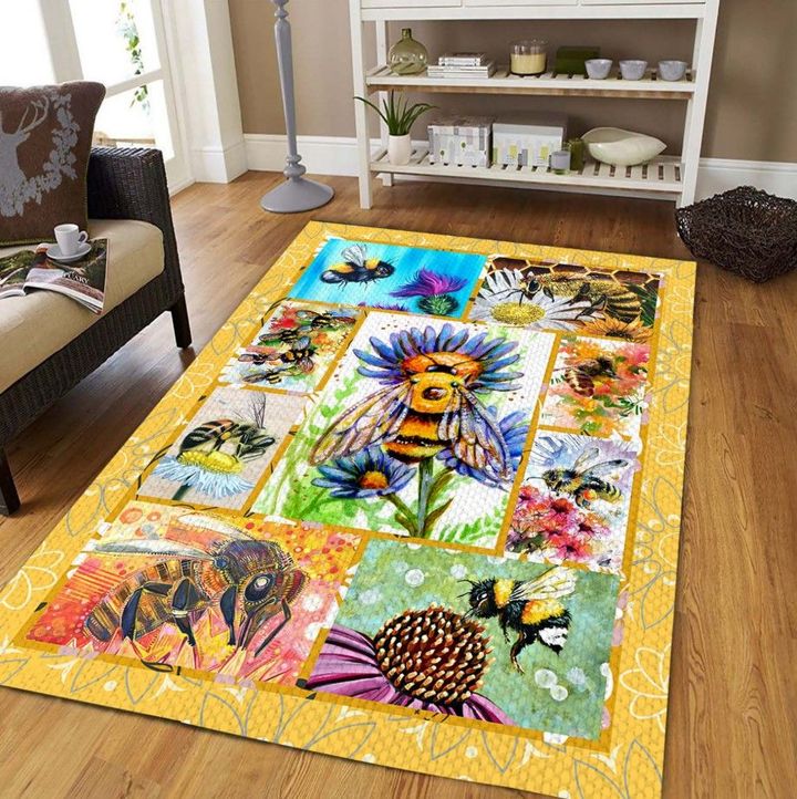 Bee Flower D2608 Rectangle Rug