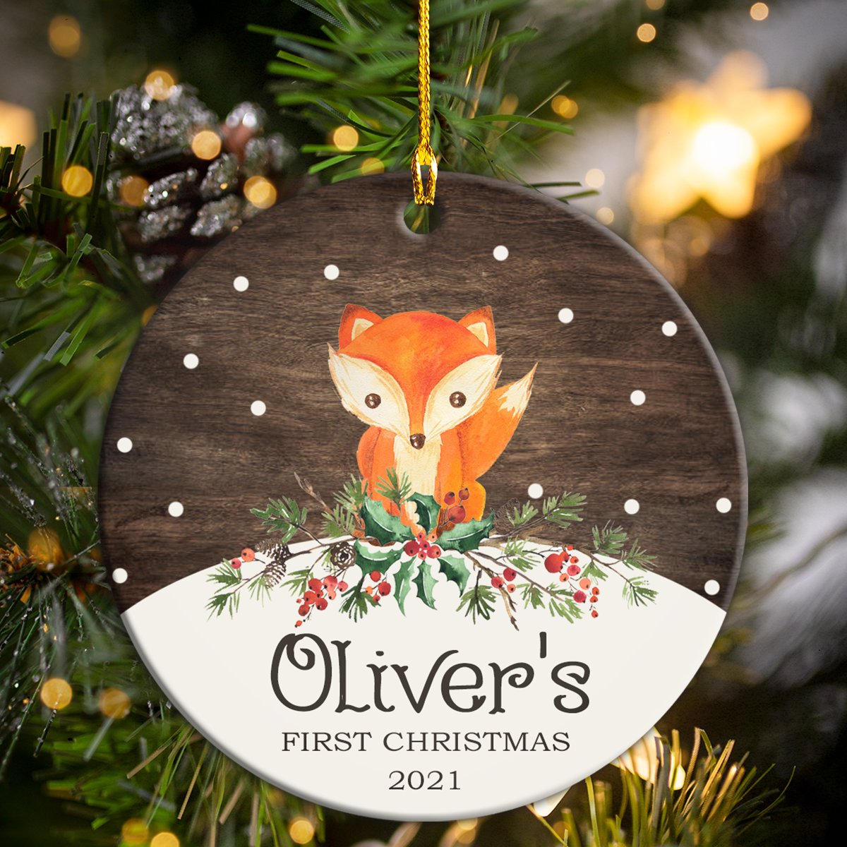 Baby Fox's 1st Christmas Personalizedwitch Personalized Christmas Ornament