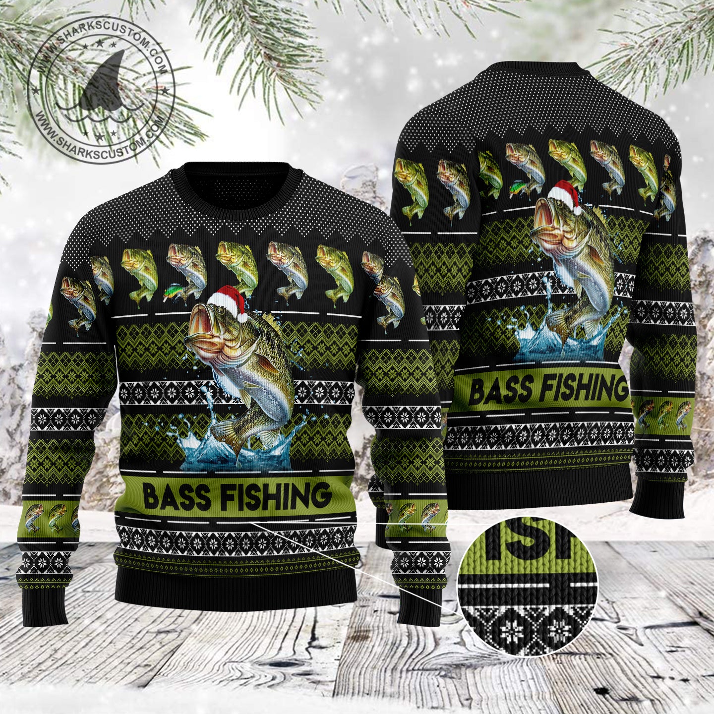 Bass Fishing TG5121 Ugly Christmas Sweater
