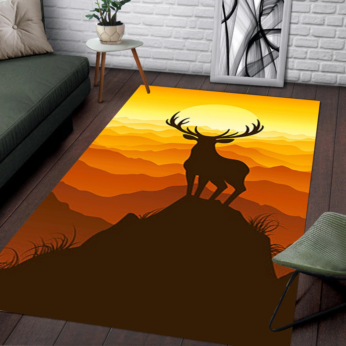 Beautiful Deer Rectangle Rug