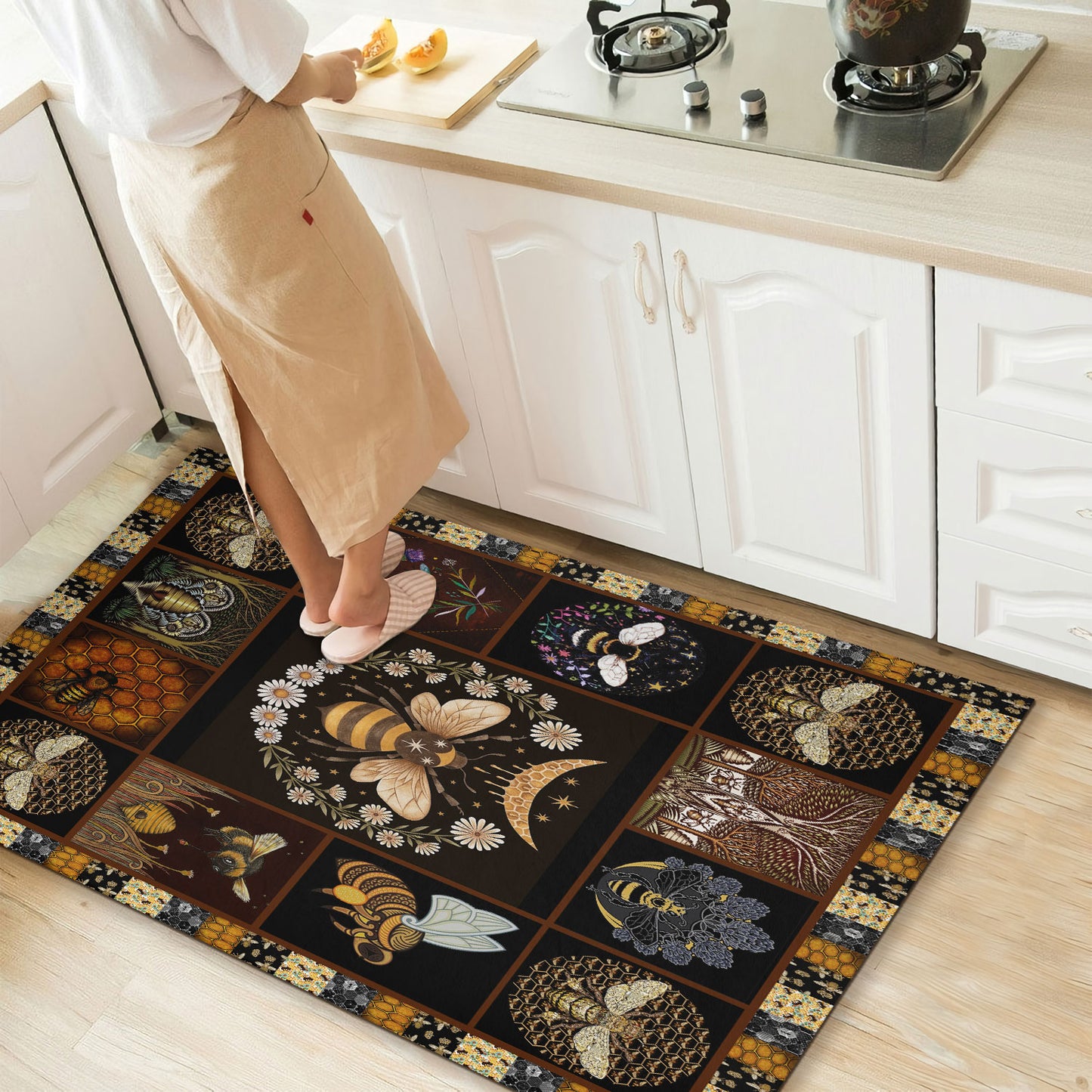 Awesome Bee Rectangle Rug