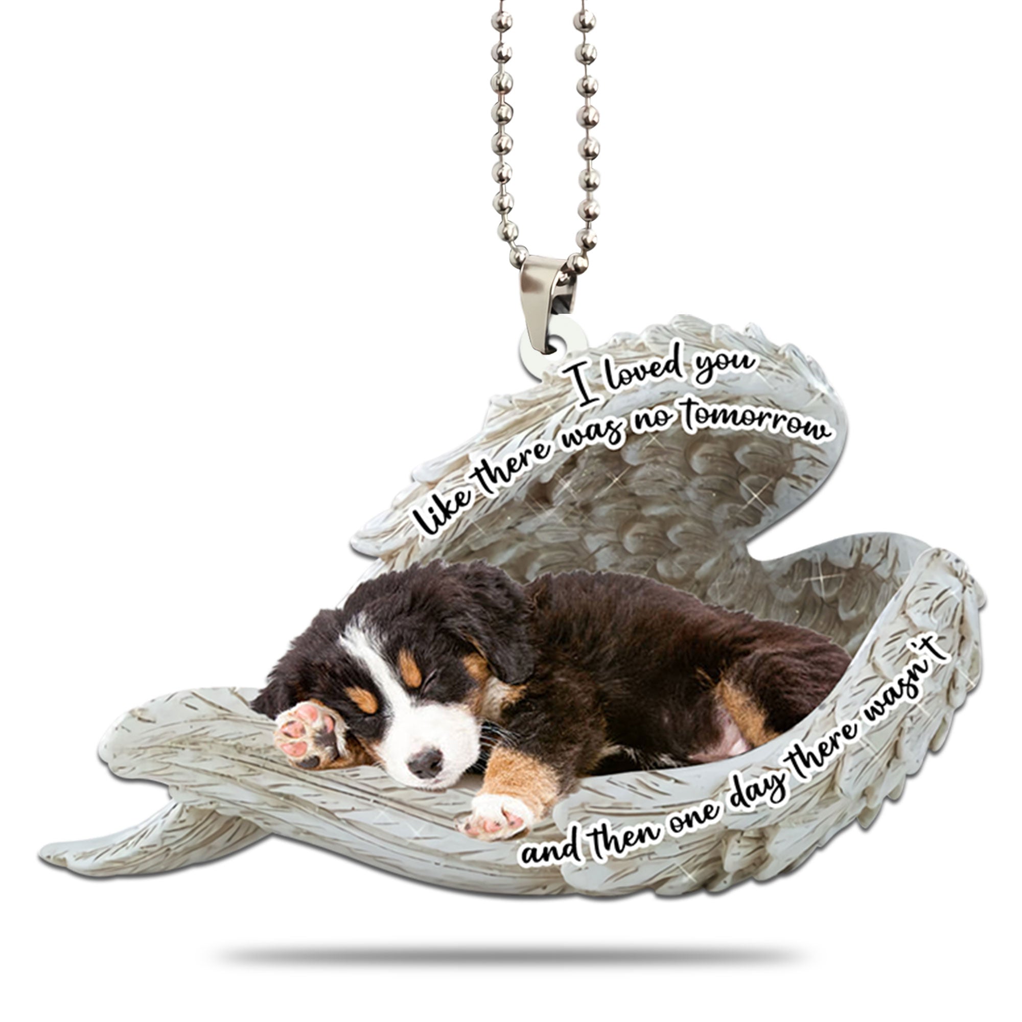 Moon and Lola - Personalized Angel Bernese Mountain Dog Ornament
