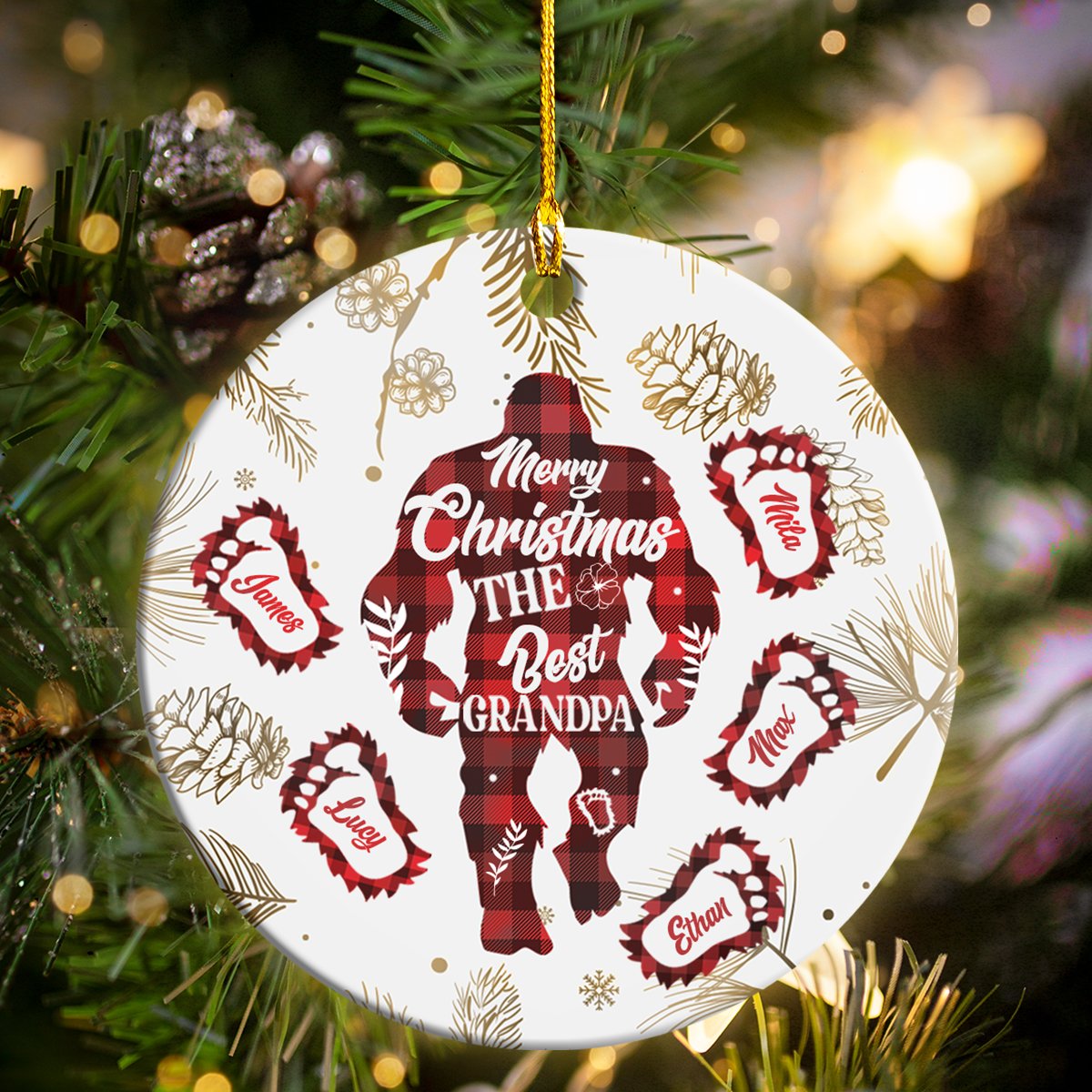 Bigfoot Grandpa Personalizedwitch Personalized Ornament