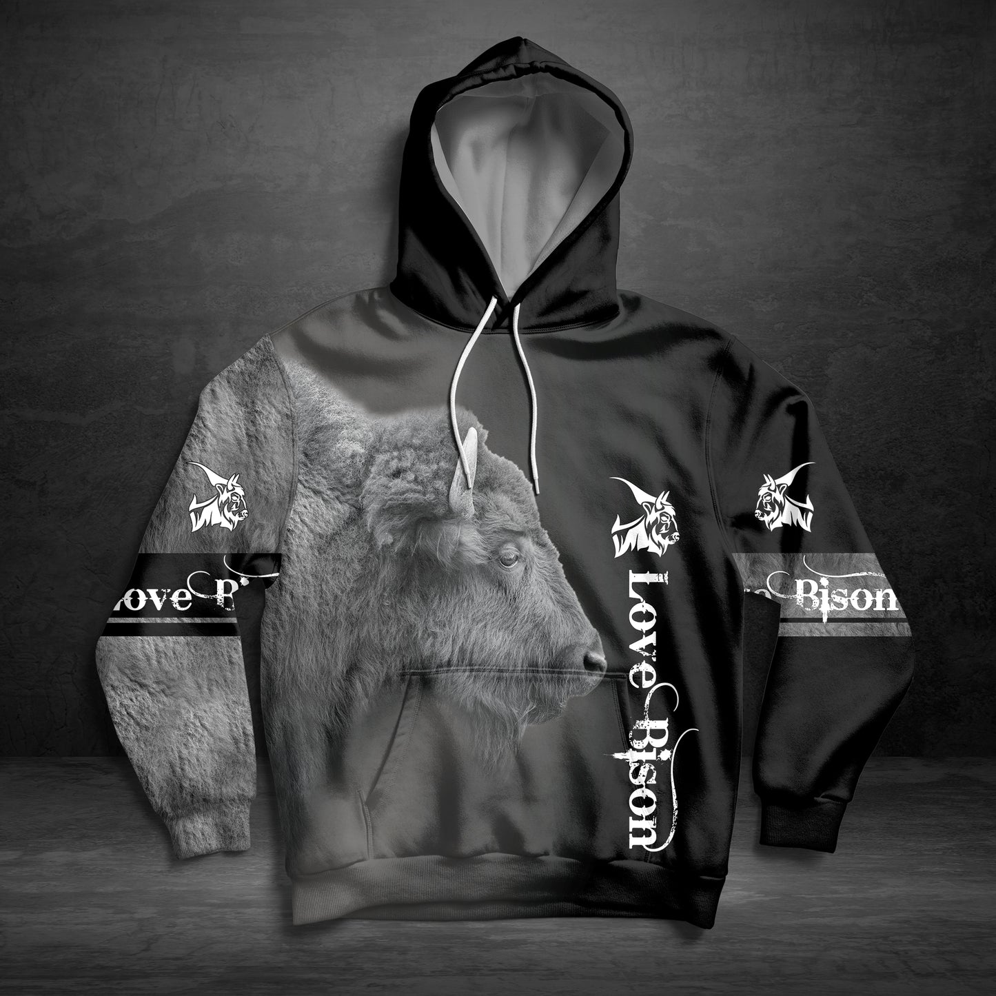 Love 3D Bison G51027 - All Over Print Unisex Hoodie