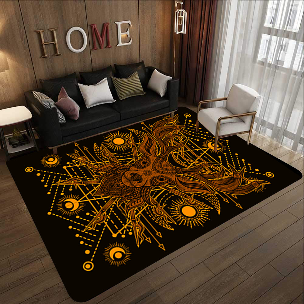 Black Deer Rectangle Rug