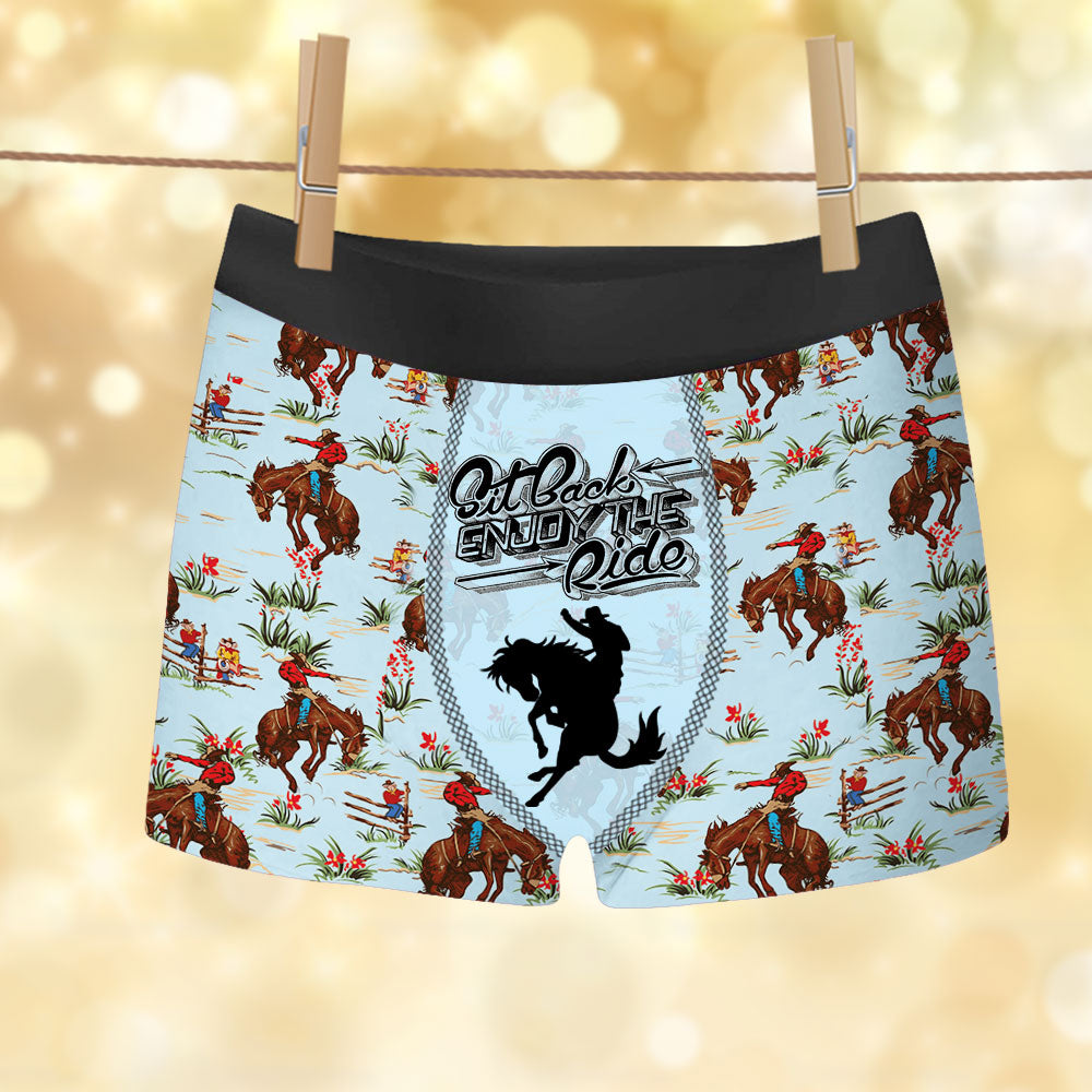 Sit Back Enjoy The Ride Cowboy All Over Print Men's Boxer Brief