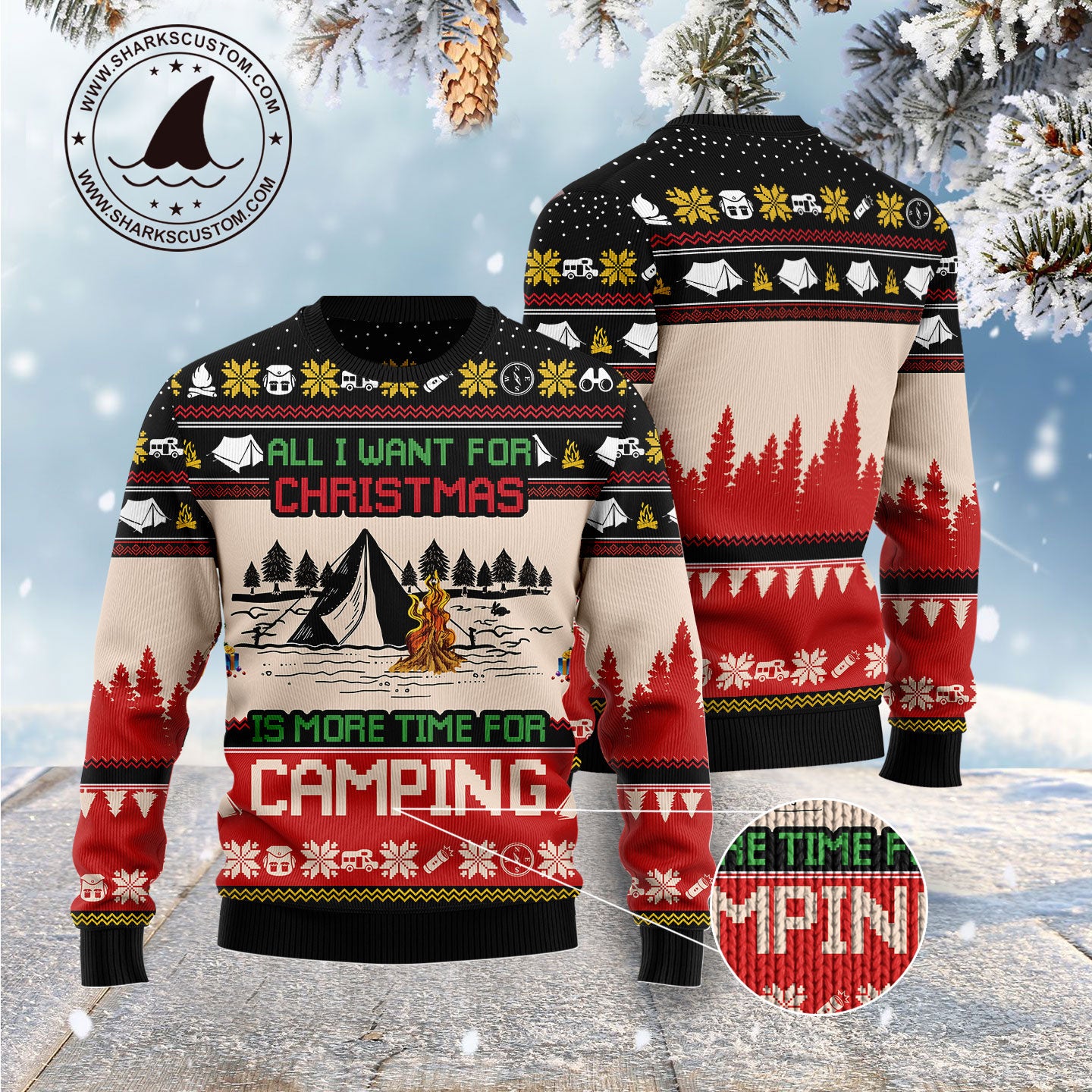 All I Want For Christmas Is More Time For Camping G5115 Ugly Christmas Sweater
