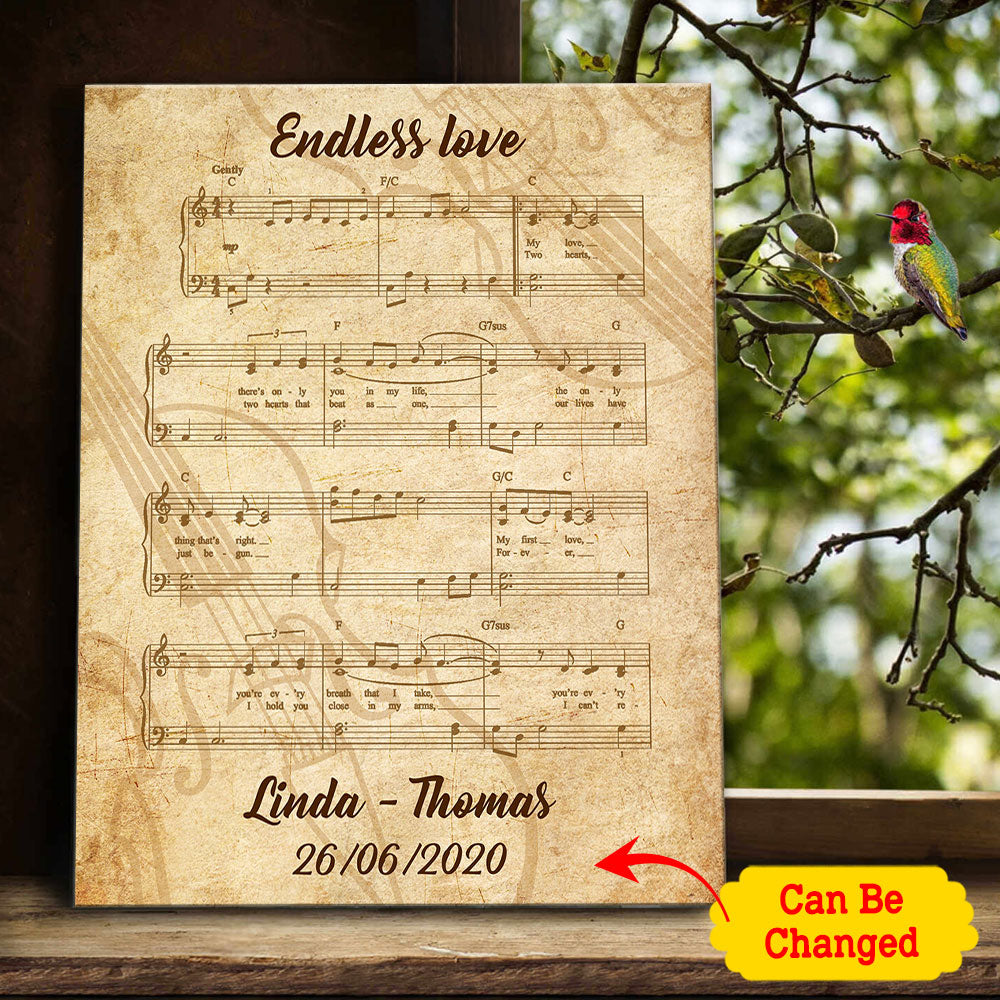 Endless Love Custom Names And Date Valentine Gift Canvas
