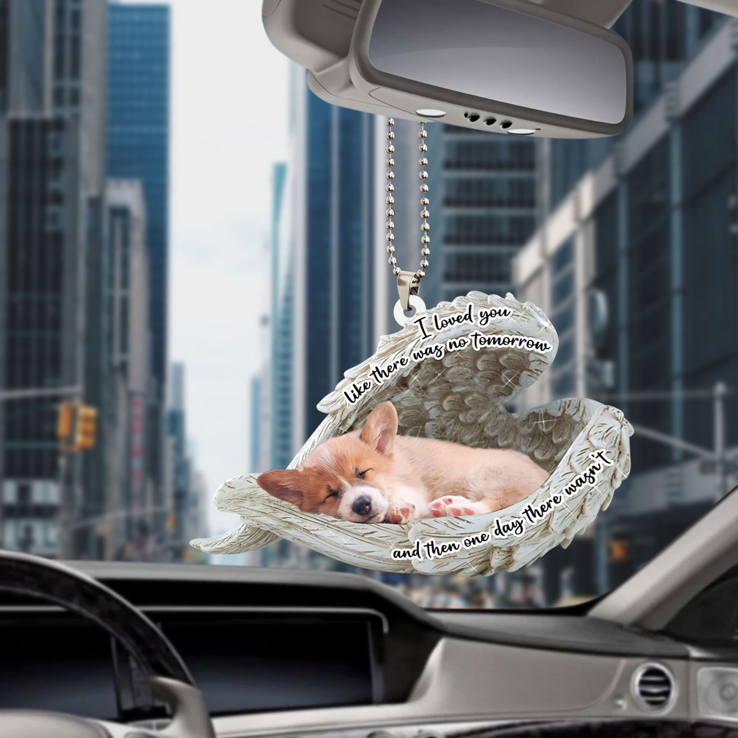 Cardigan Welsh Corgi Sleeping Angel Dog Personalizedwitch Flat Car Memorial Ornament