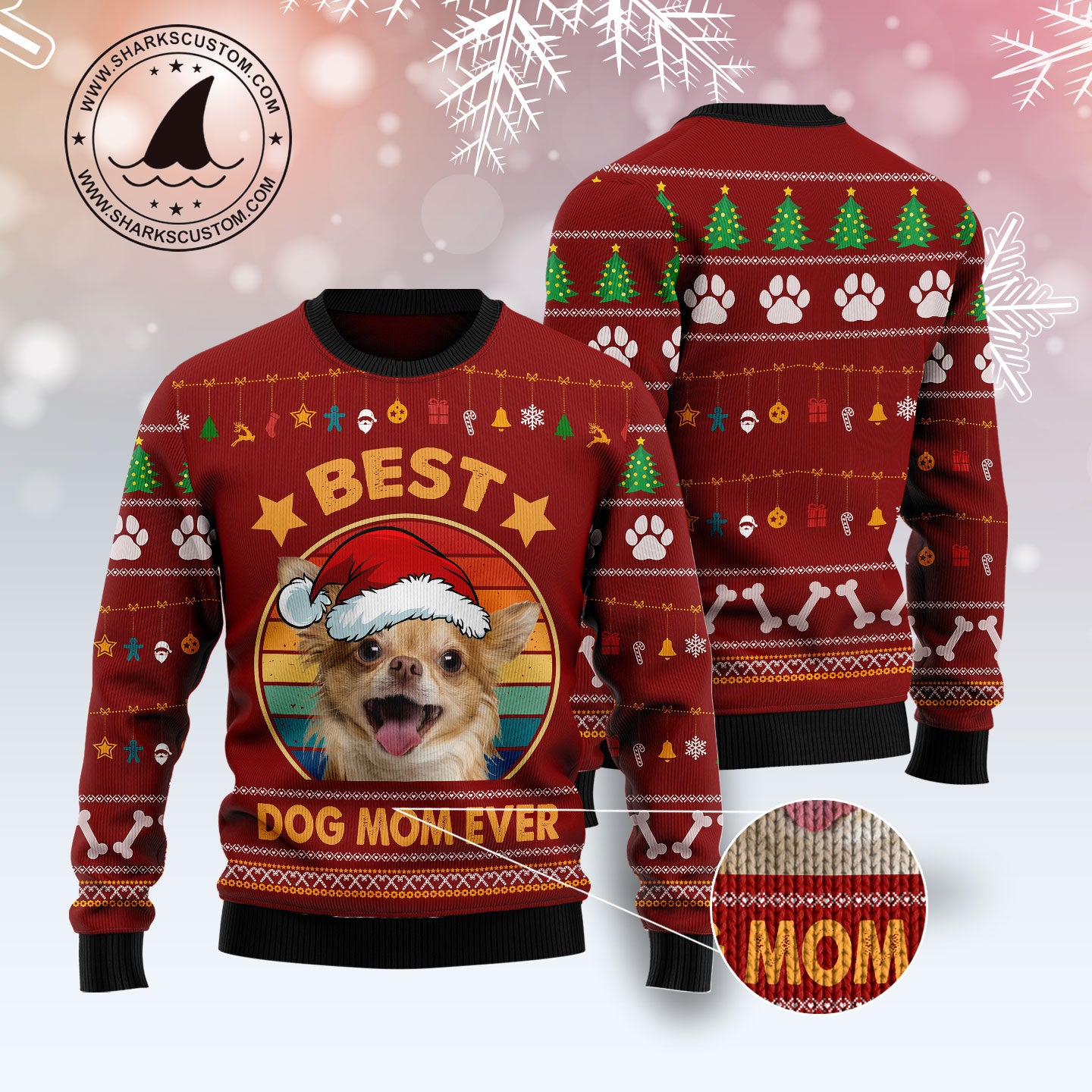 Chihuahua Best Dog Mom Ever TY1011 Ugly Christmas Sweater