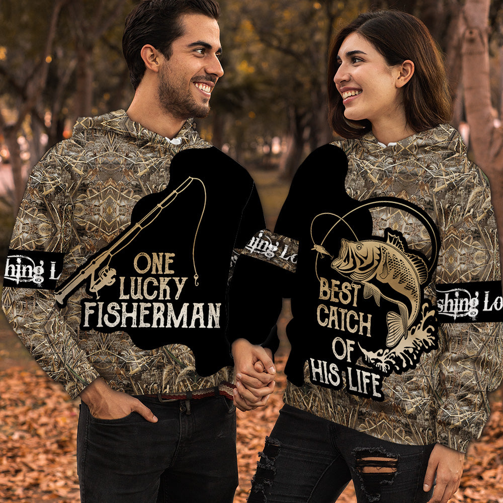 Fishing Lover All Over Print Valentine Gift Couple Matching 3D Hoodie