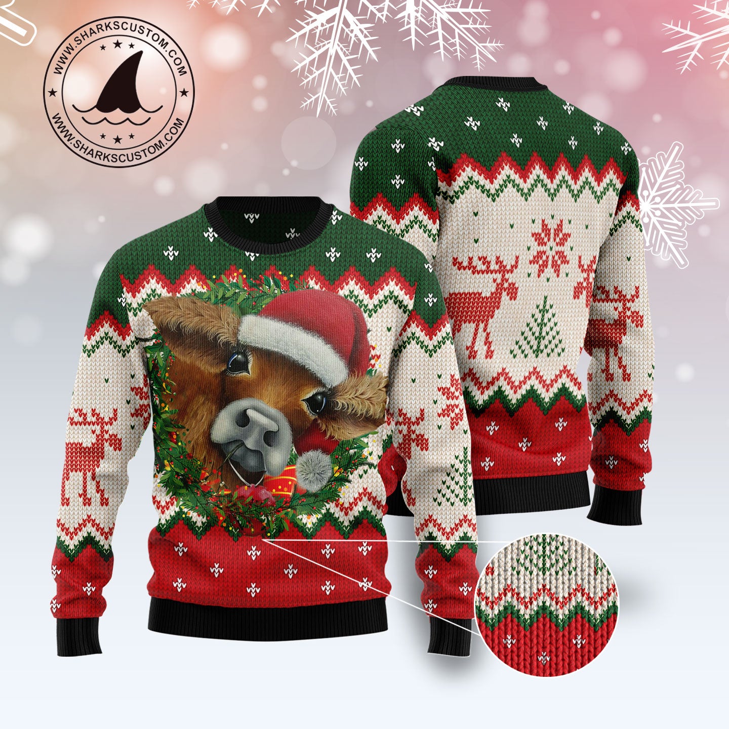 Cow Xmas D1111 Ugly Christmas Sweater