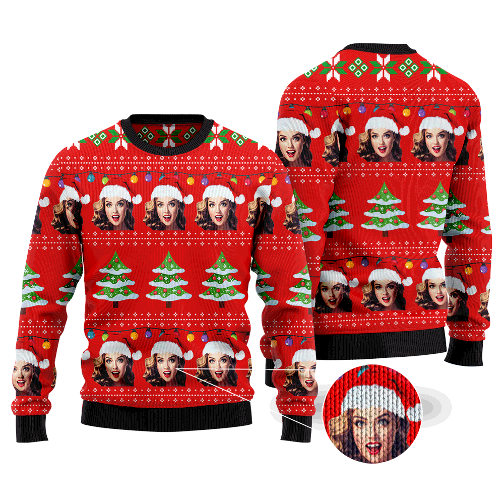 Custom Family Members & Friends Face Personalized Christmas Sweater