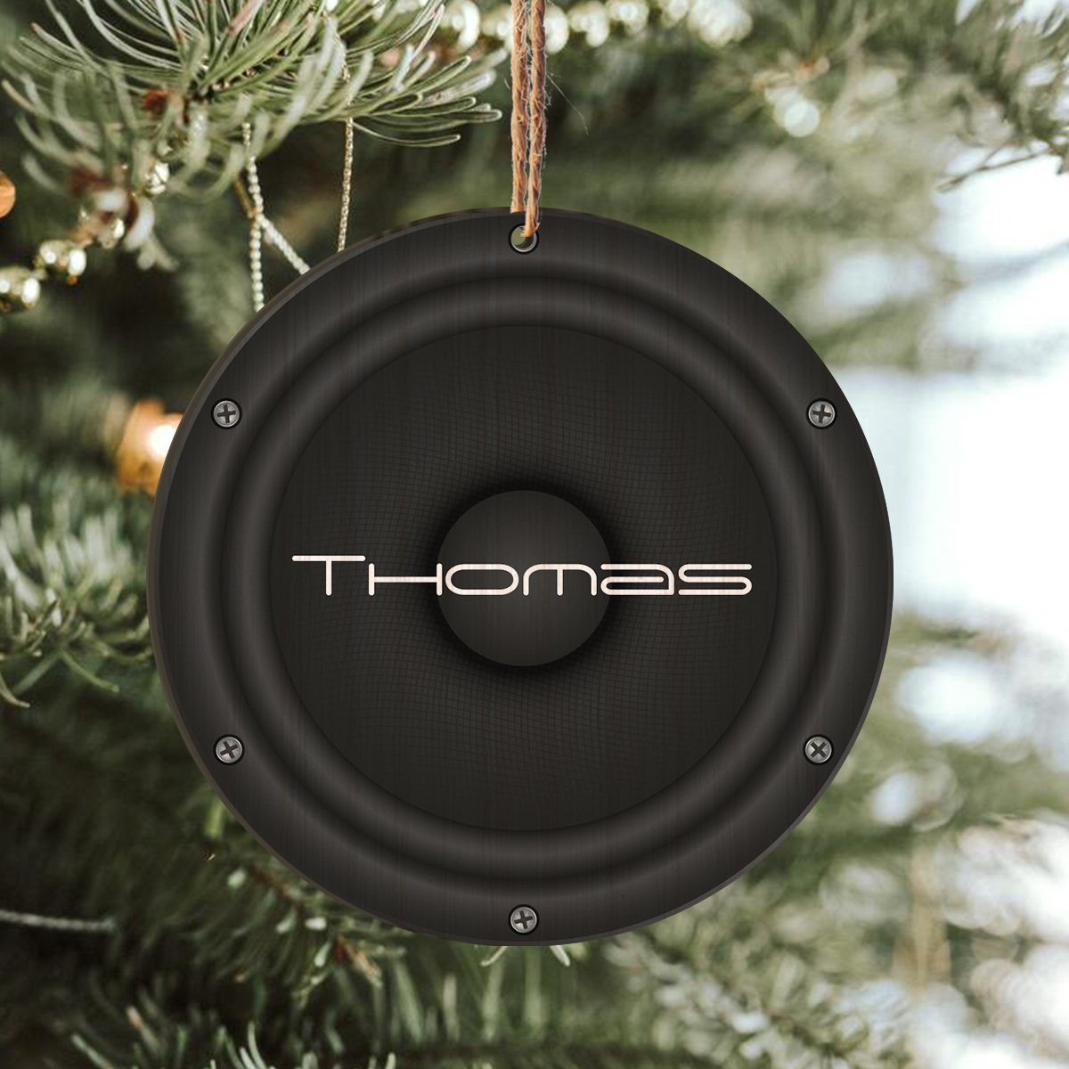 Scratching DJ Personalizedwitch Personalized Printed Wood Christmas Ornament