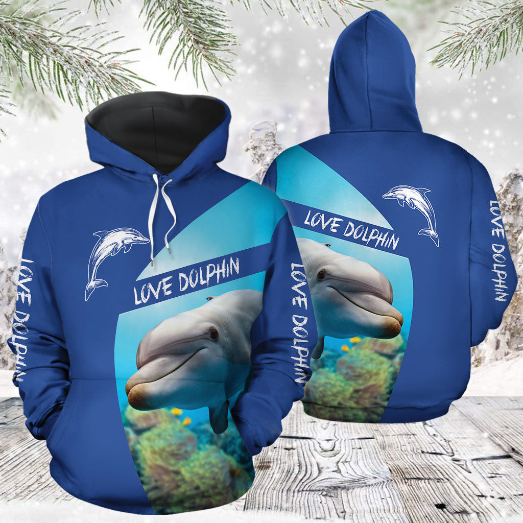 Love Dolphin TG51215 - All Over Print Unisex Hoodie
