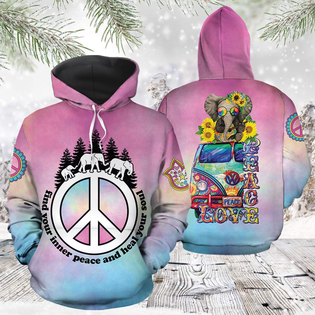 Elephant Hippie TG51116 - All Over Print Unisex Hoodie