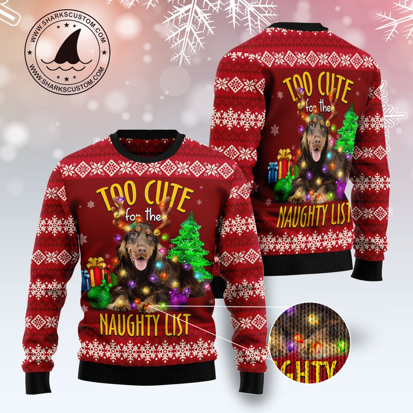 English Cocker Spaniel Too Cute TY0912 unisex womens & mens, couples matching, friends, funny family ugly christmas holiday sweater gifts (plus size available)