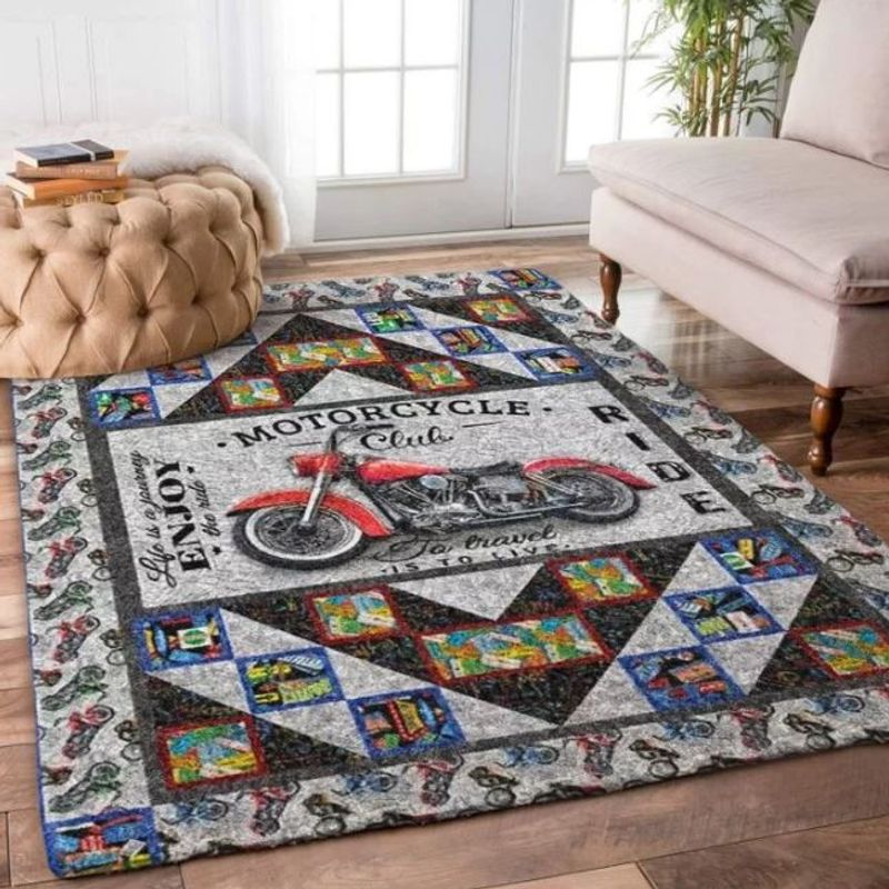 Enjoy To Ride Motorcycle - Rectangle Rug