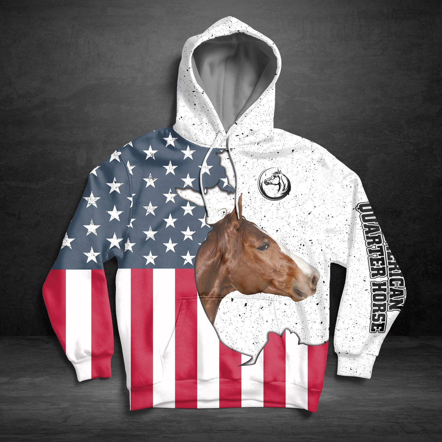 American Quarter Horse US Flag G51113 - All Over Print Unisex Hoodie