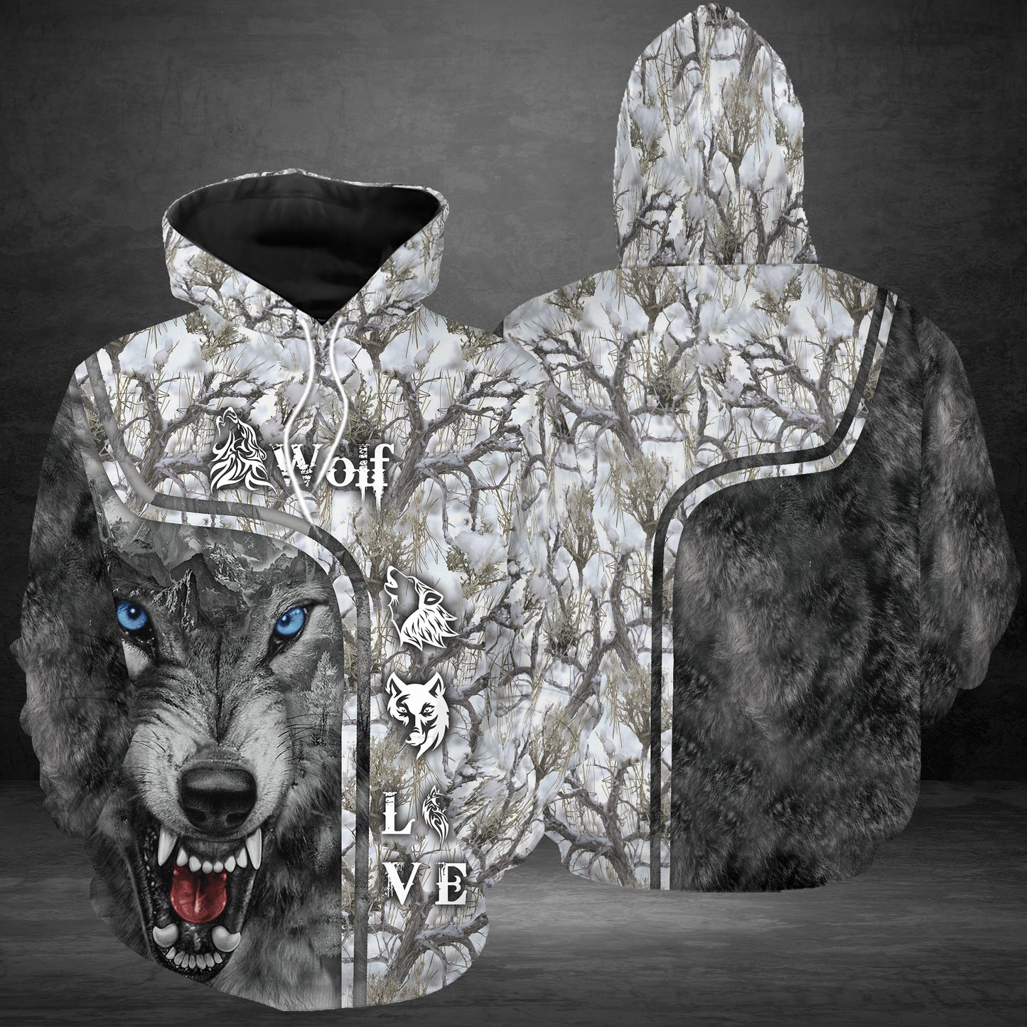 Awesome Wolf G51214 - All Over Print Unisex Hoodie