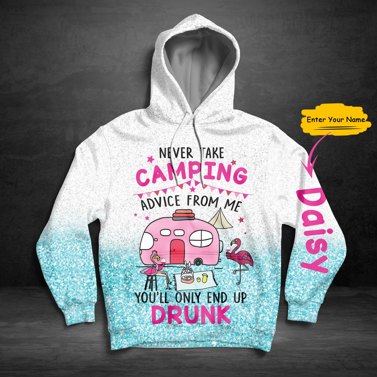 Camping Advice Flamingo G51119 - All Over Print Unisex Hoodie