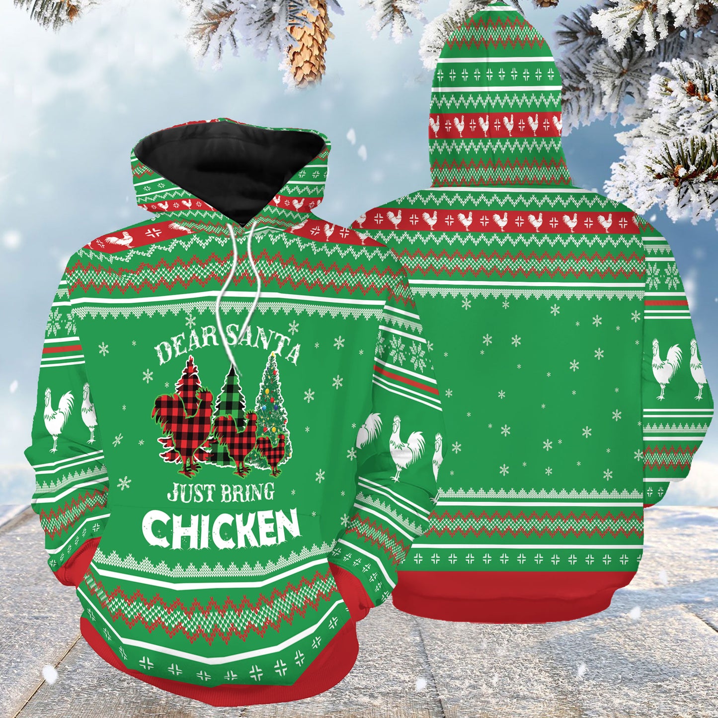 Dear Santa Just Bring Chicken G51116 - All Over Print Unisex Hoodie