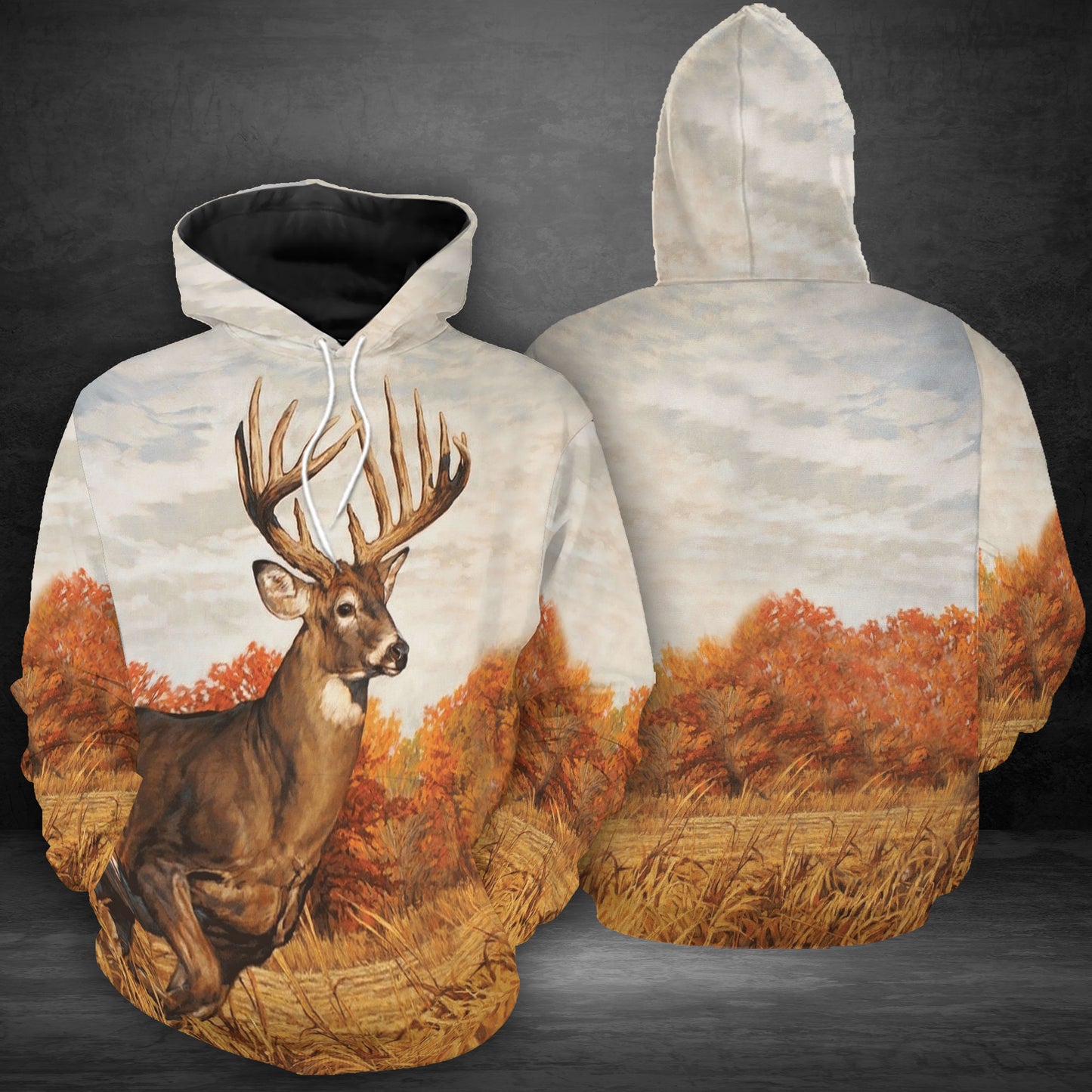 Deer Art G51210 unisex womens & mens, couples matching, friends, deer lover, funny family sublimation 3D hoodie christmas holiday gifts (plus size available)