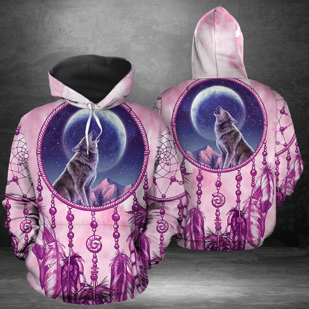 Dreamcatcher Wolf G5123 unisex womens & mens, couples matching, friends, wolf lover, funny family sublimation 3D hoodie christmas holiday gifts (plus size available)