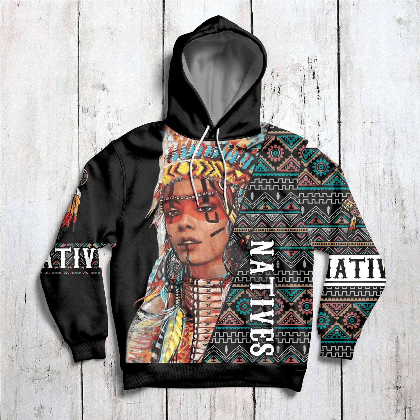 Feathered Native American Woman G51111 - All Over Print Unisex Hoodie
