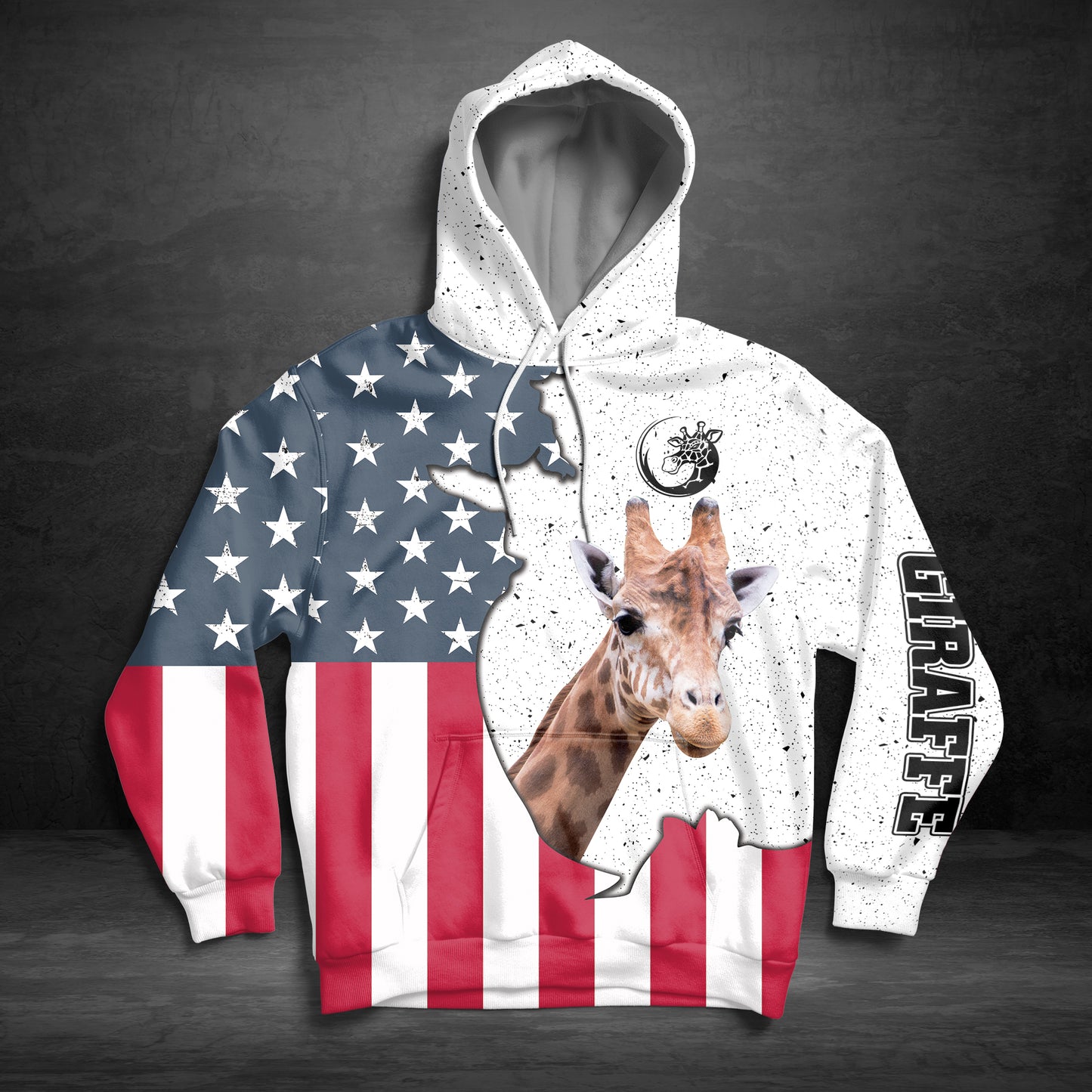 Giraffe US Flag G51113 - All Over Print Unisex Hoodie