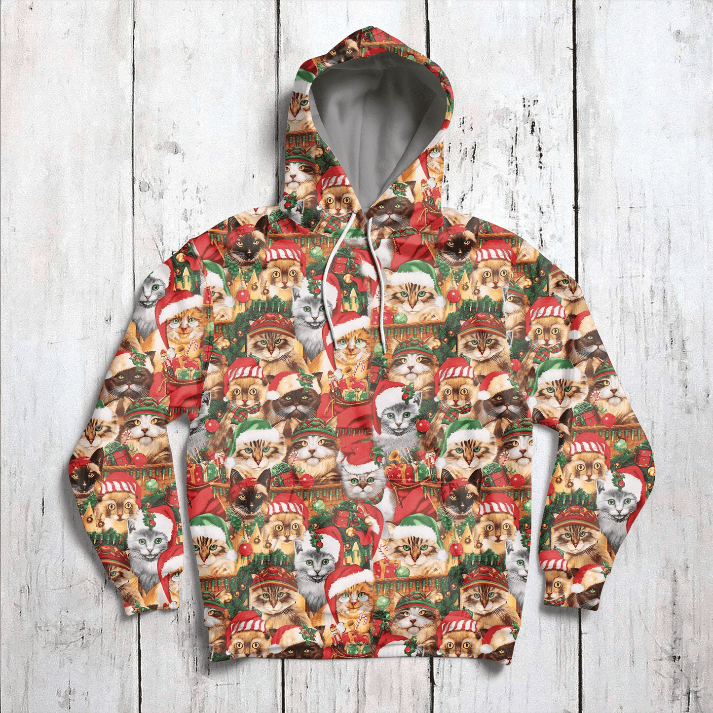 Lovely Cats Wearing Santa‘s Hat G51116 - All Over Print Unisex Hoodie