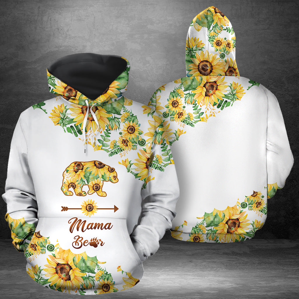 Mama Bear Sunflower G51130 unisex womens & mens, couples matching, friends, funny family sublimation 3D hoodie christmas holiday gifts (plus size available)