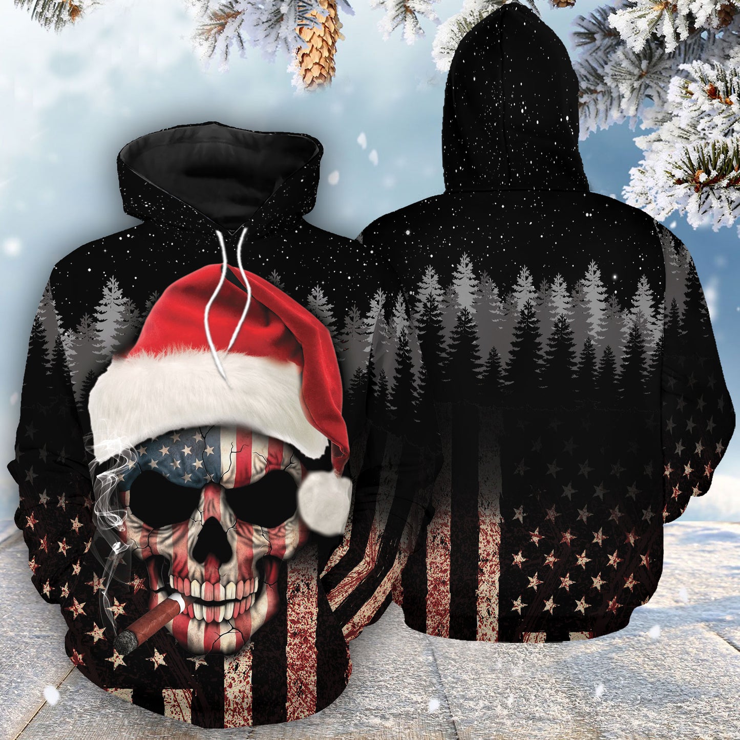 Skull Christmas G51125 unisex womens & mens, couples matching, friends, skull lover, funny family sublimation 3D hoodie christmas holiday gifts (plus size available)