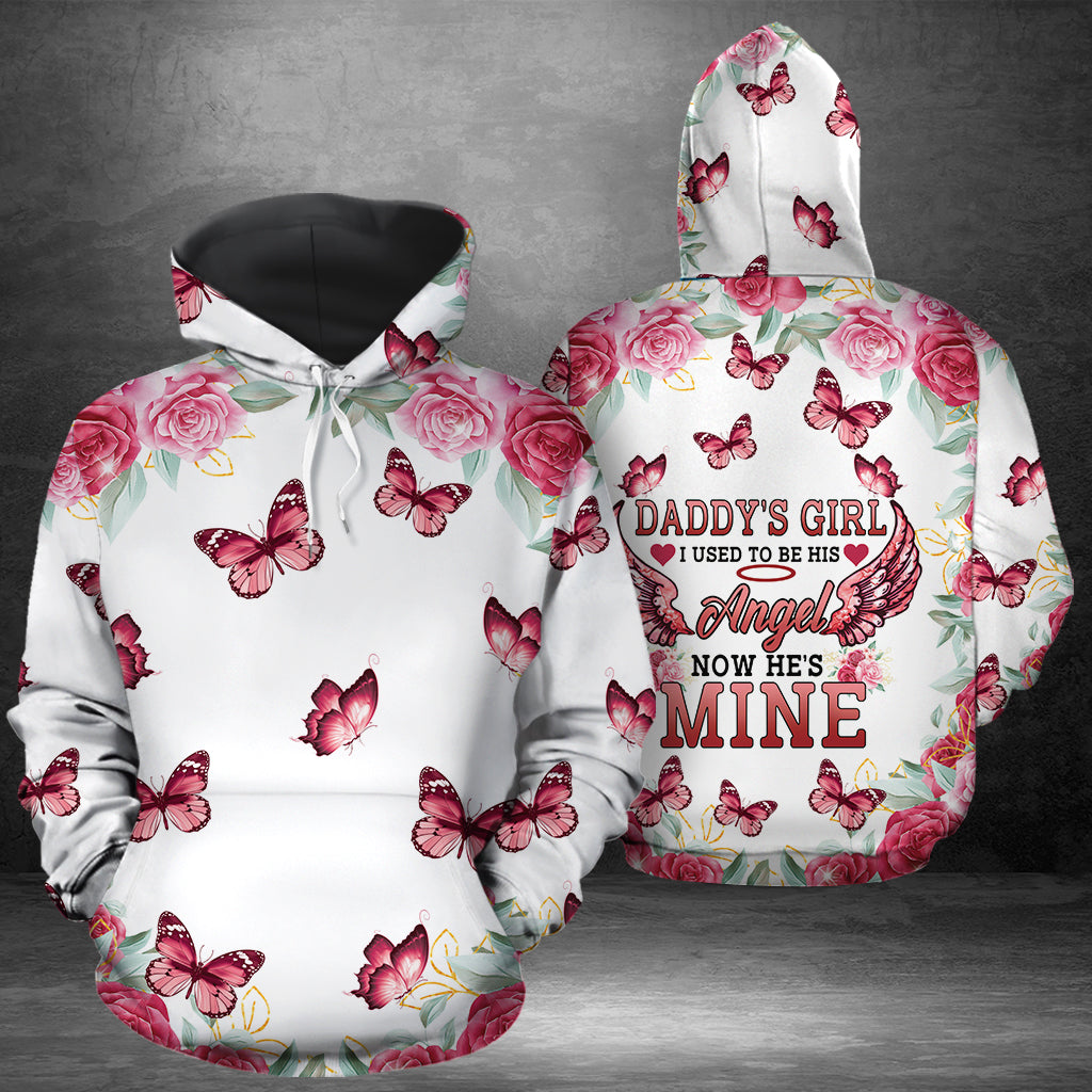 Daddy‘s Girl I Used To Be His Angel Now He’s Mine G5122 unisex womens & mens, couples matching, friends, memorial family sublimation 3D hoodie christmas holiday gifts (plus size available)