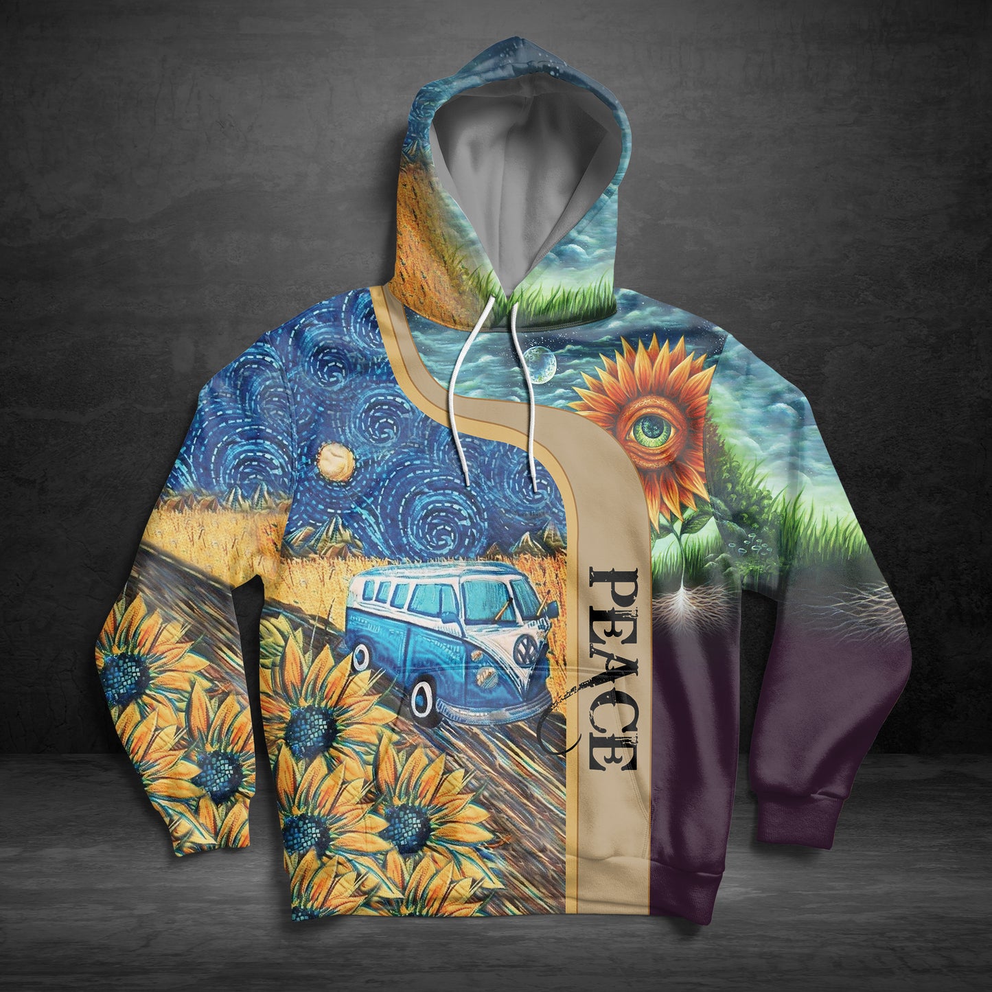 Hippie Bus Sunflower G51116 - All Over Print Unisex Hoodie