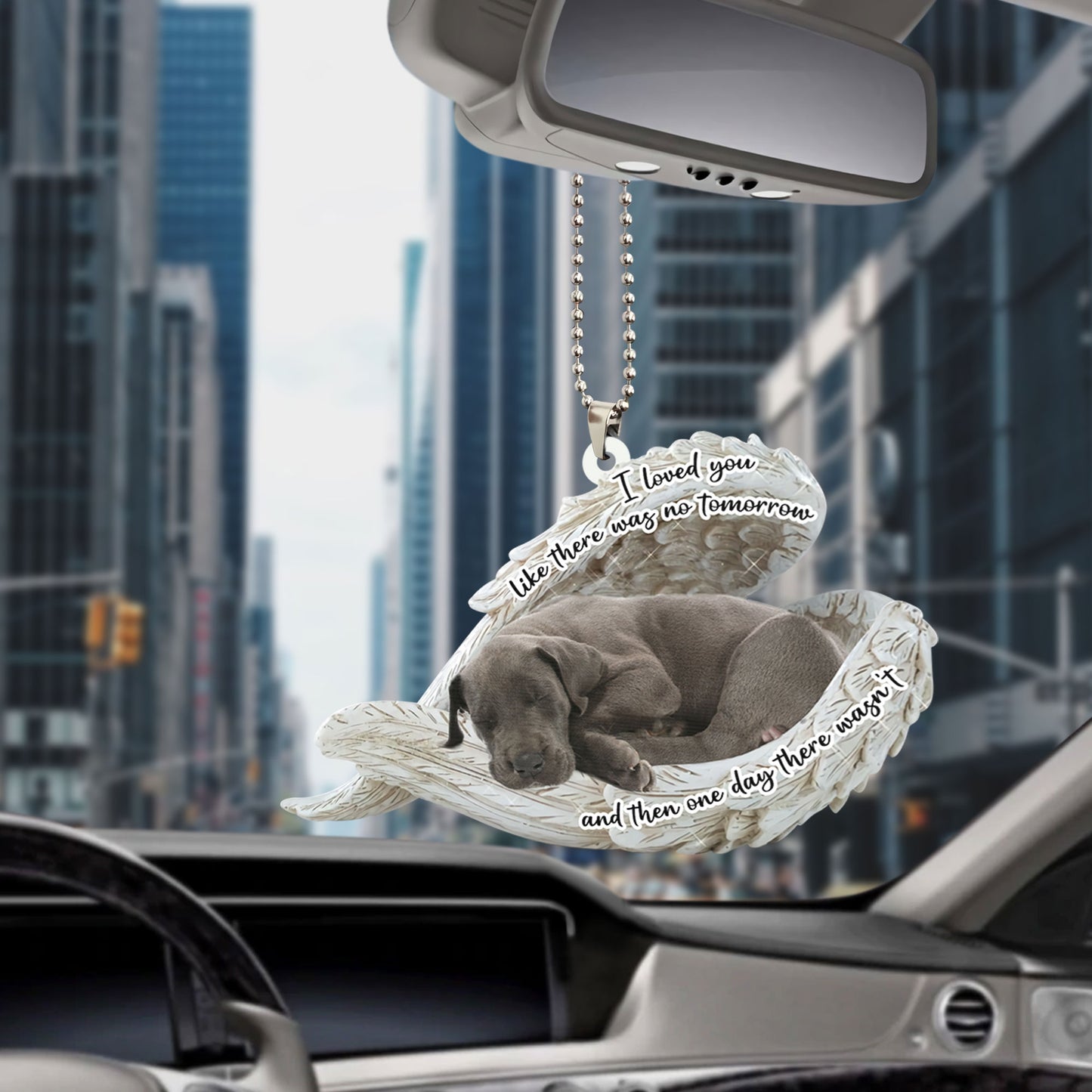 Great Dane Sleeping Angel Personalizedwitch Flat Car Ornament