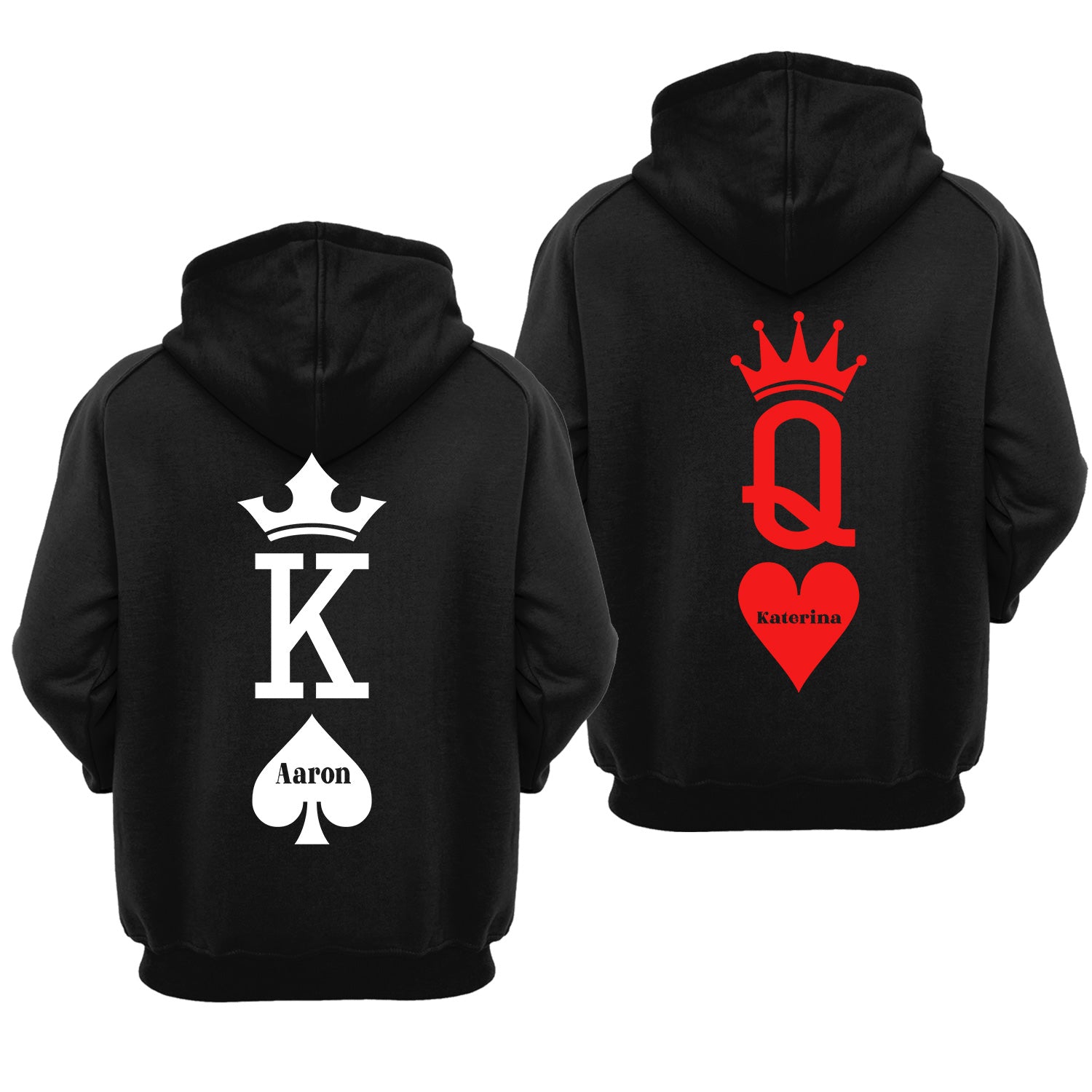 White King Red Queen Pocker Valentine Gift Couple Matching Hoodie