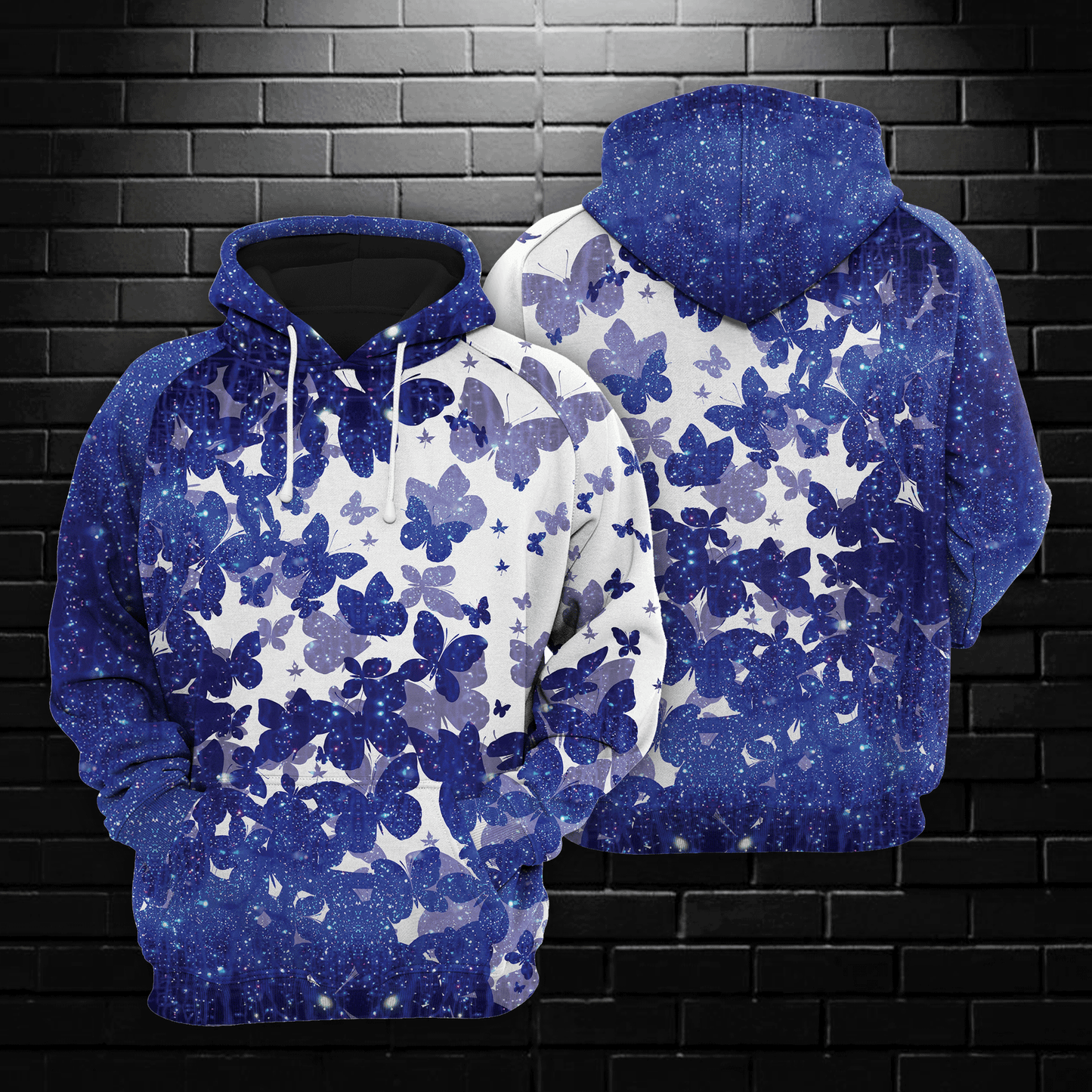 Space Butterfly HT021204 Unisex womens & mens, couples matching, friends, funny family sublimation 3D hoodie christmas holiday gifts (plus size available)