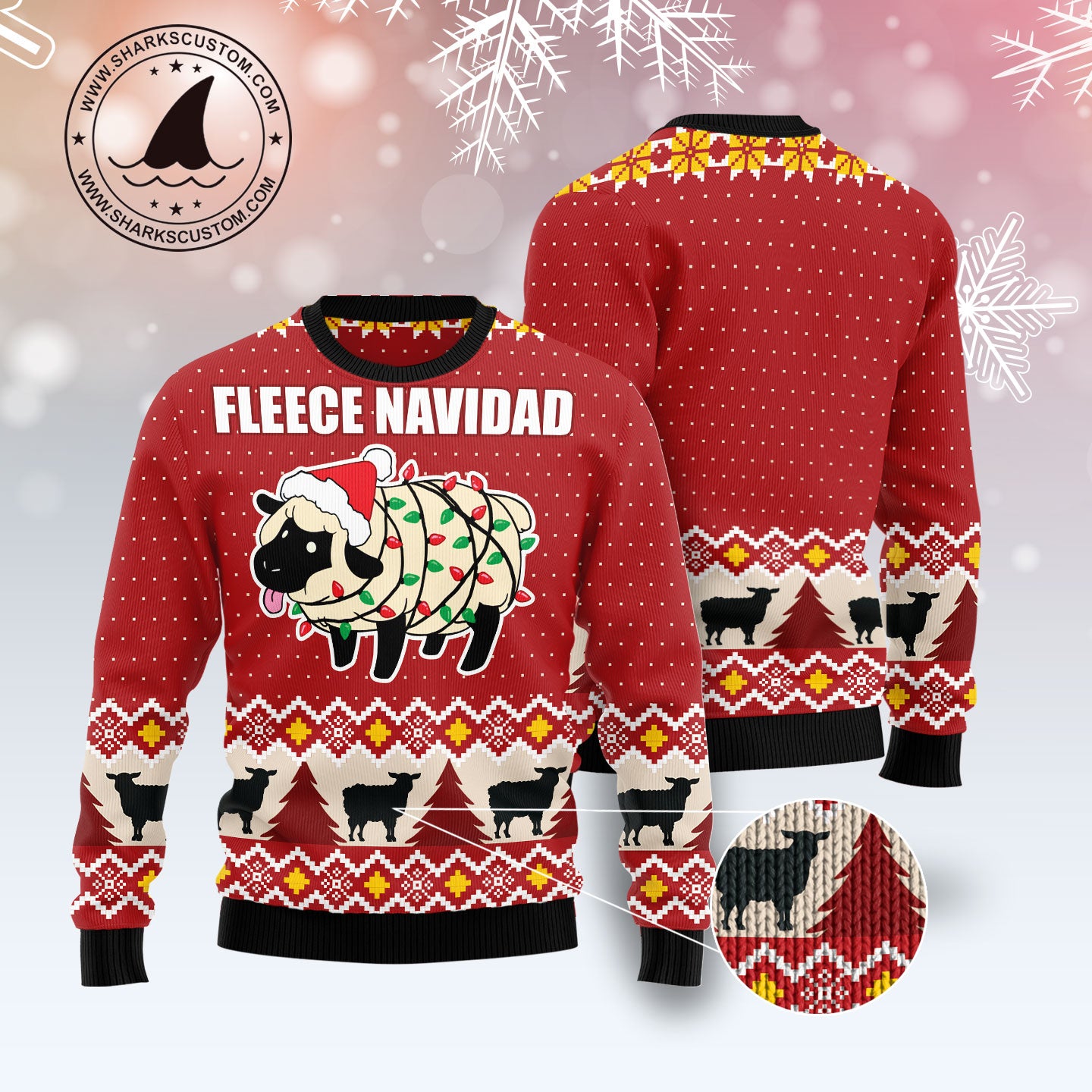 Fleece Navidad HT081222 Ugly Christmas Sweater unisex womens & mens, couples matching, friends, funny family ugly christmas holiday sweater gifts (plus size available)