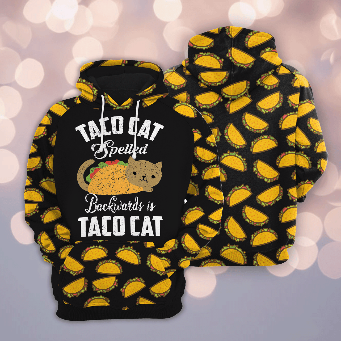 Taco Cat HT141221 Unisex womens & mens, couples matching, friends, funny family sublimation 3D hoodie christmas holiday gifts (plus size available)