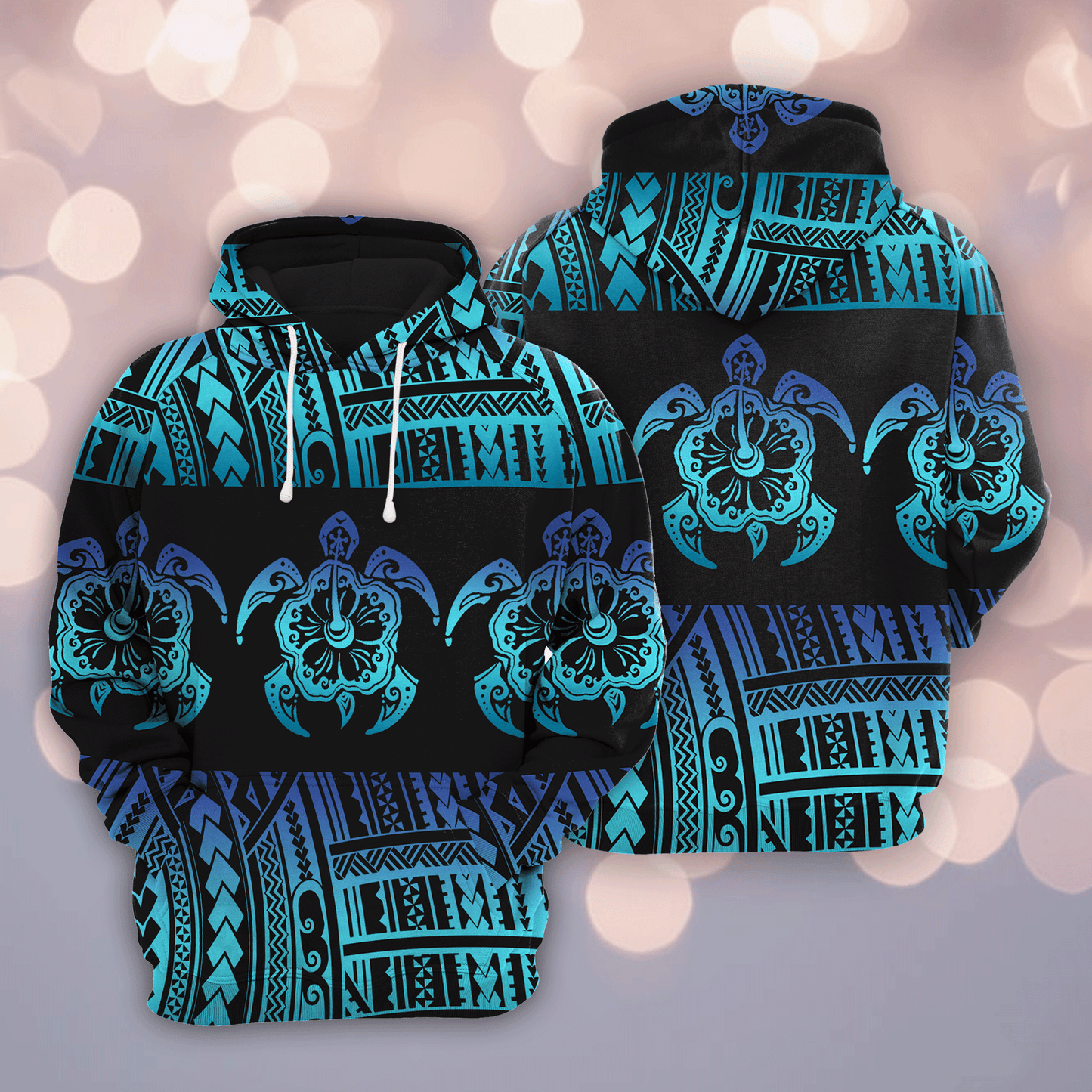 Hawaiian Turtle HT141222 Unisex womens & mens, couples matching, friends, funny family sublimation 3D hoodie christmas holiday gifts (plus size available)