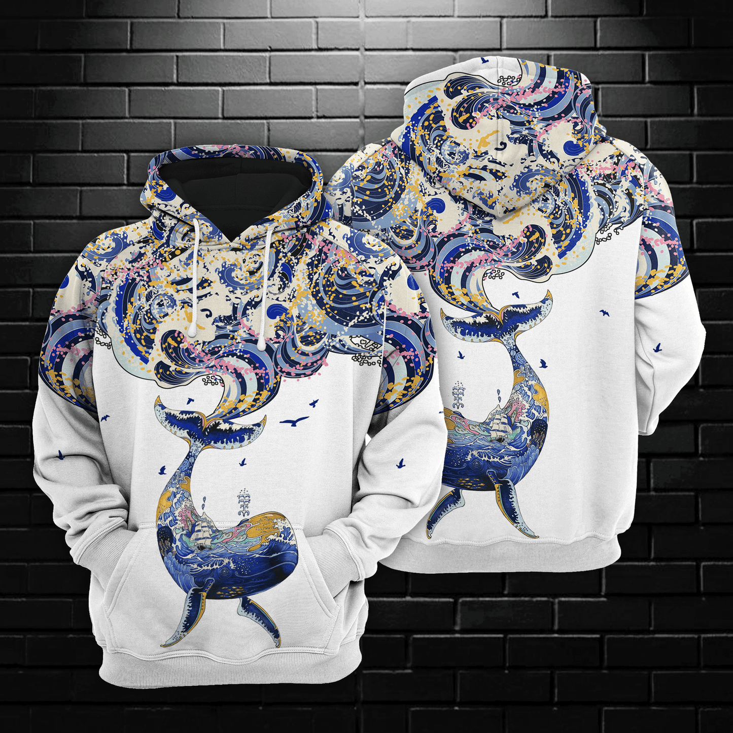 Whale HT141224 Unisex womens & mens, couples matching, friends, funny family sublimation 3D hoodie christmas holiday gifts (plus size available)