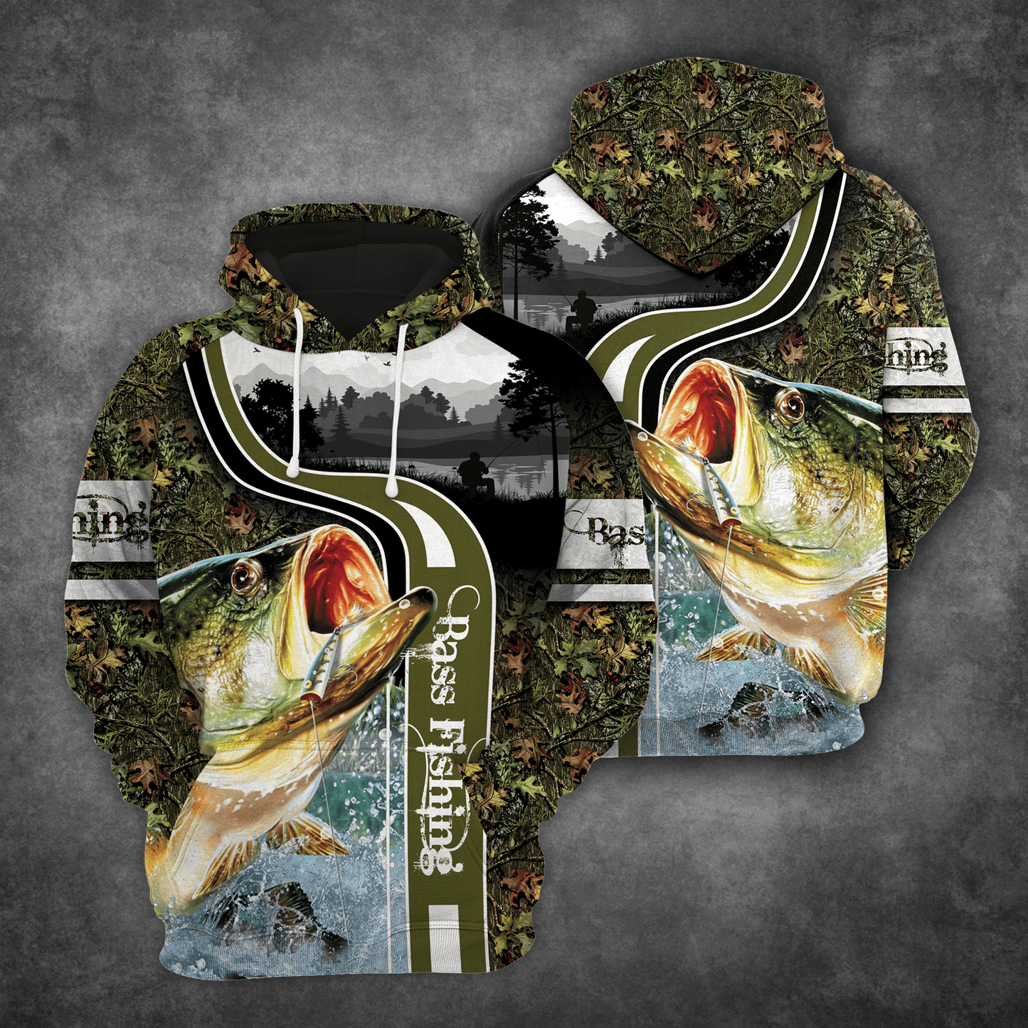 Bass Fishing HT161221 Unisex womens & mens, couples matching, friends, funny family sublimation 3D hoodie christmas holiday gifts (plus size available)